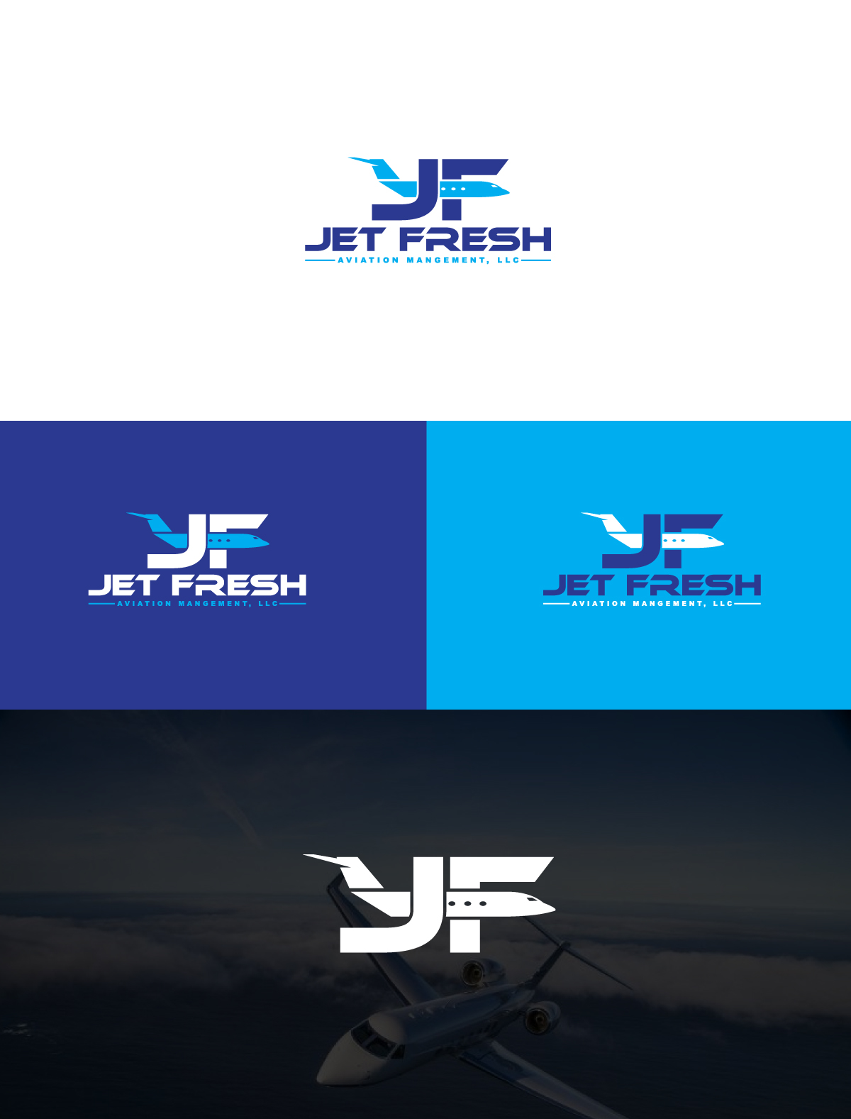 Logo Design by alexdarah for Jet Fresh Aviation Management, LLC.  | Design #30345666