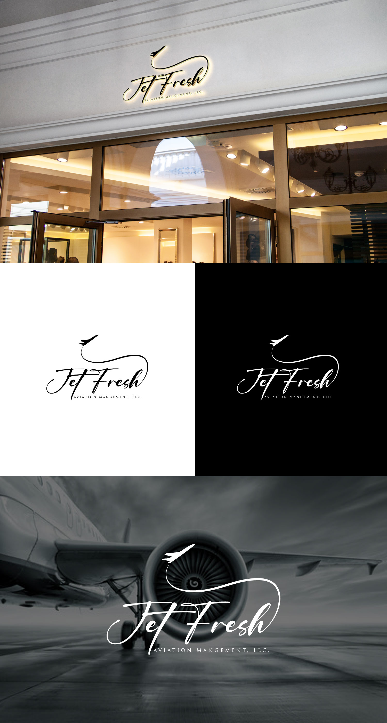 Logo Design by RohimaArt for Jet Fresh Aviation Management, LLC.  | Design #30344838