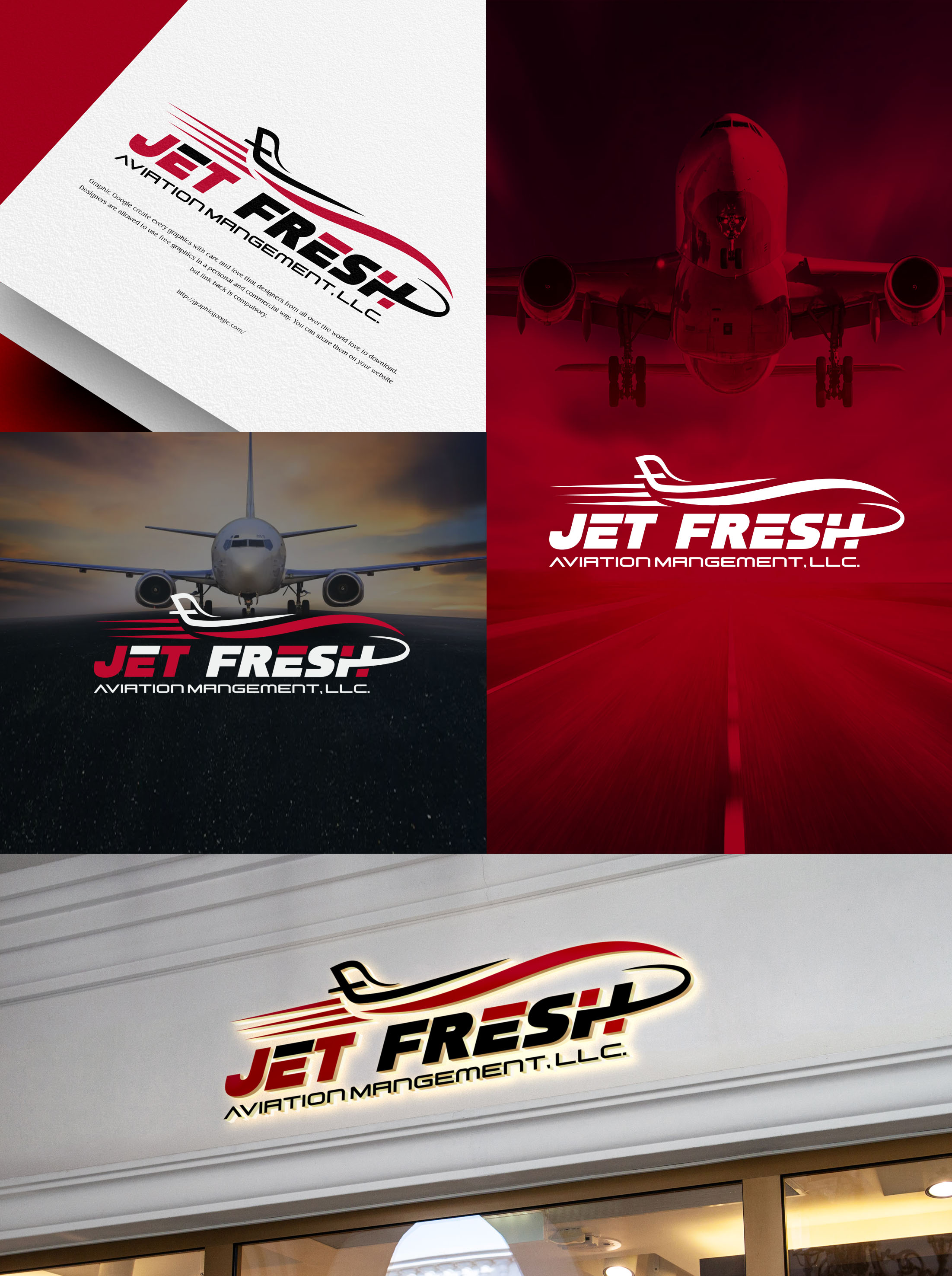Diseño de Logo por aexoagency para Jet Fresh Aviation Management, LLC.  | Diseño #30342323