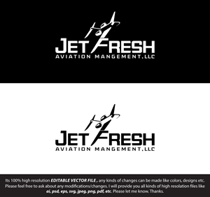 Logo Design by JulienneBalma for Jet Fresh Aviation Management, LLC.  | Design: #30348997