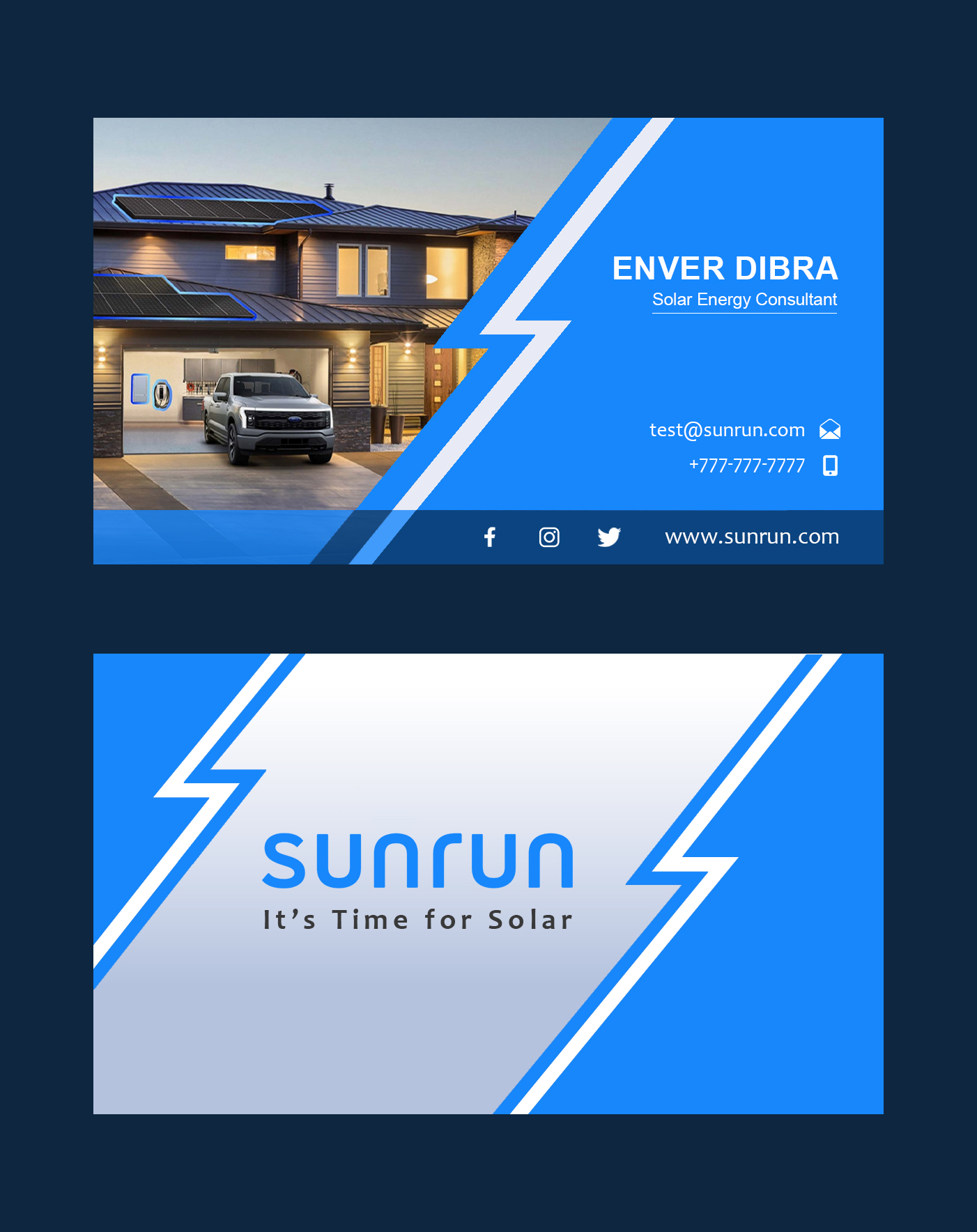 Visitenkarten-Design von Ahad Chuaudhry für Sunrun | Design #30341797
