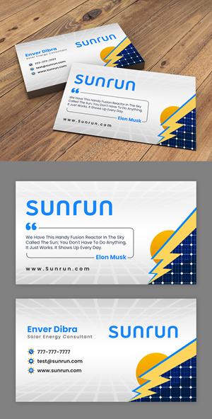Business Card Design by debdesign for Sunrun | Design: #30344743