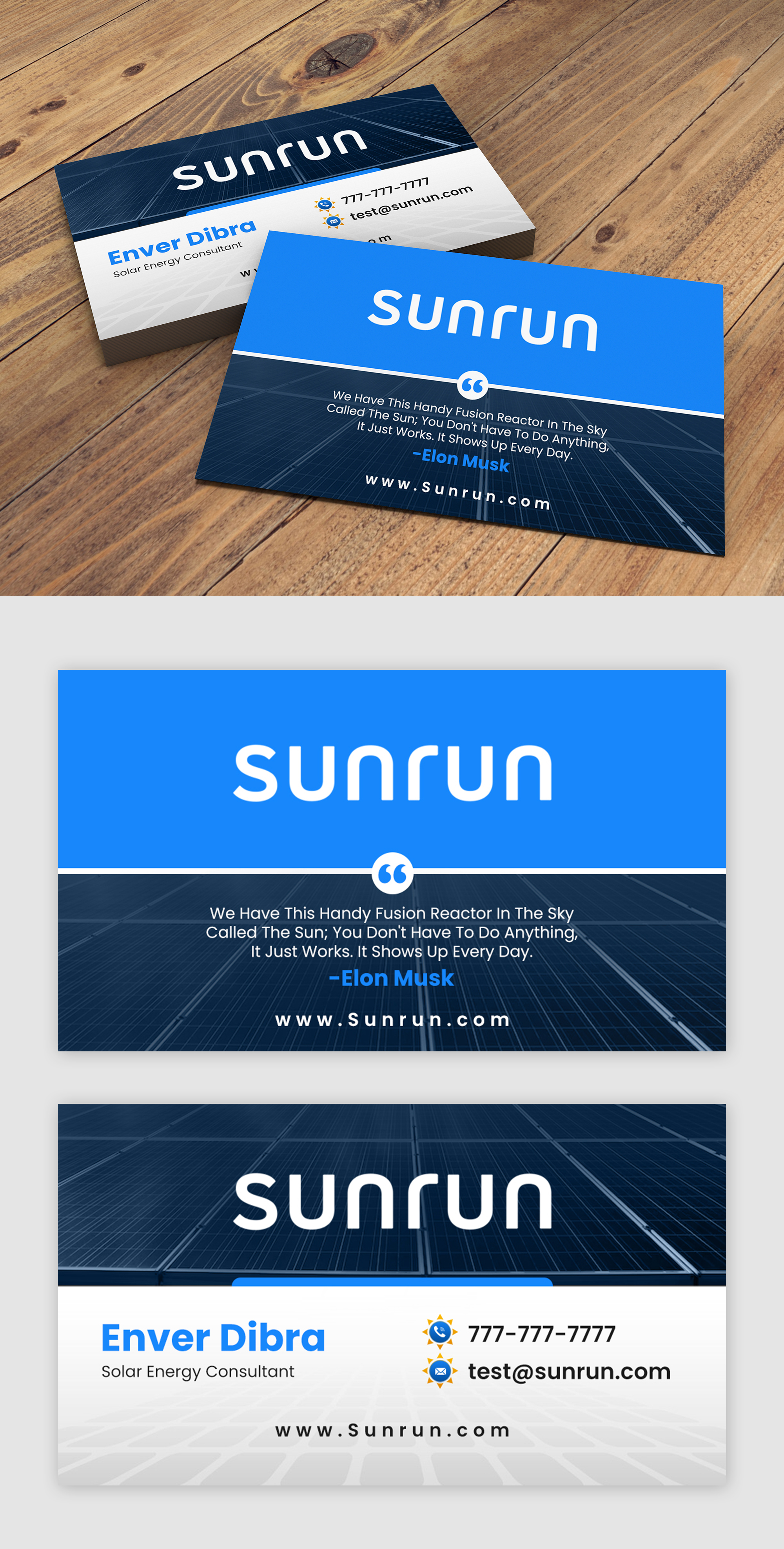 Business Card Design by debdesign for Sunrun | Design #30344745