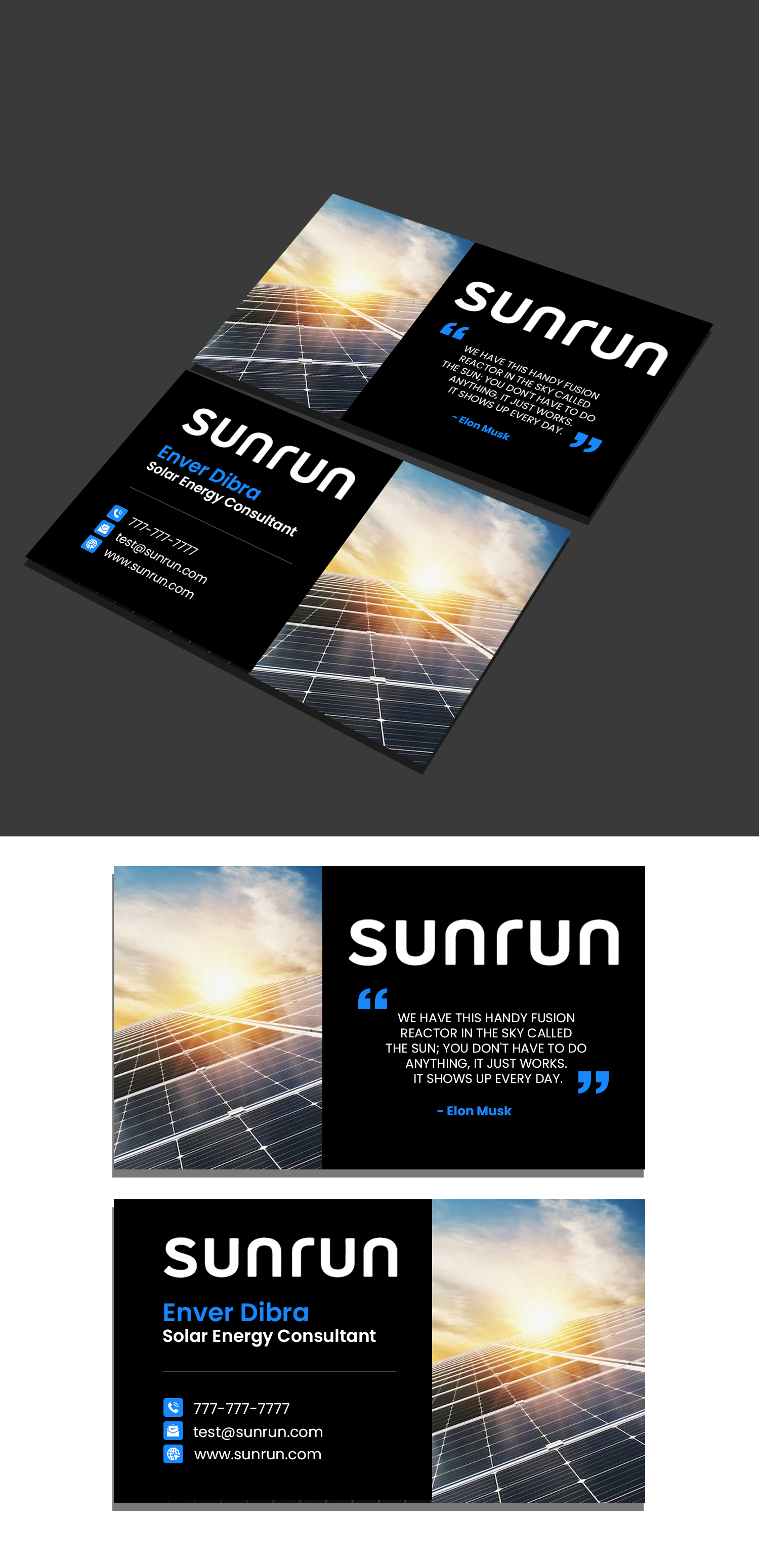Business Card Design by debdesign for Sunrun | Design #30344793