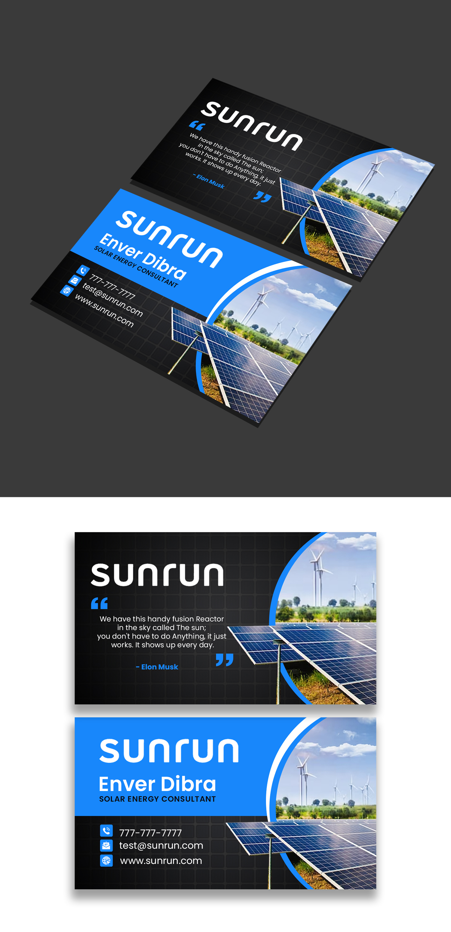 Business Card Design by debdesign for Sunrun | Design #30344795