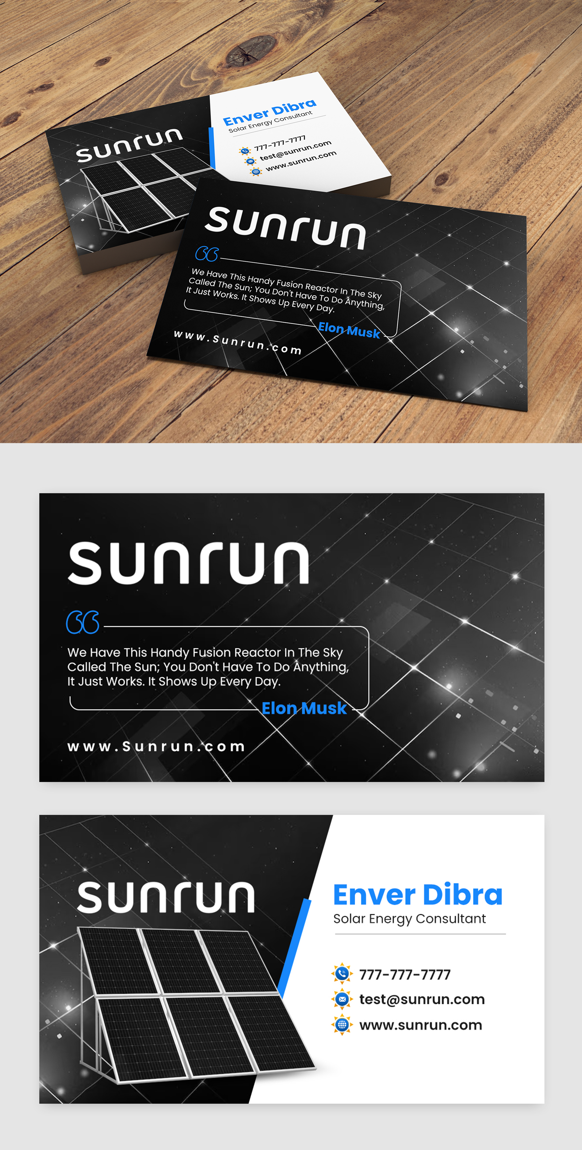 Design de Carte de Visite par debdesign pour Sunrun | Design #30345013