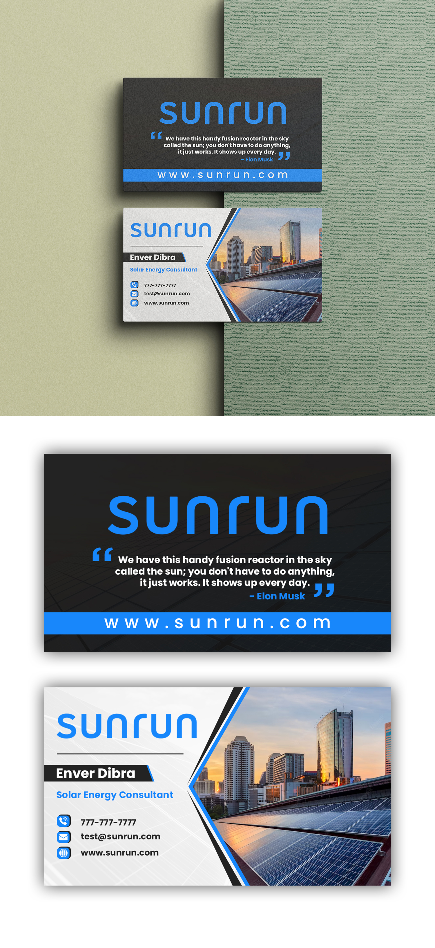 Business Card Design by debdesign for Sunrun | Design #30345041