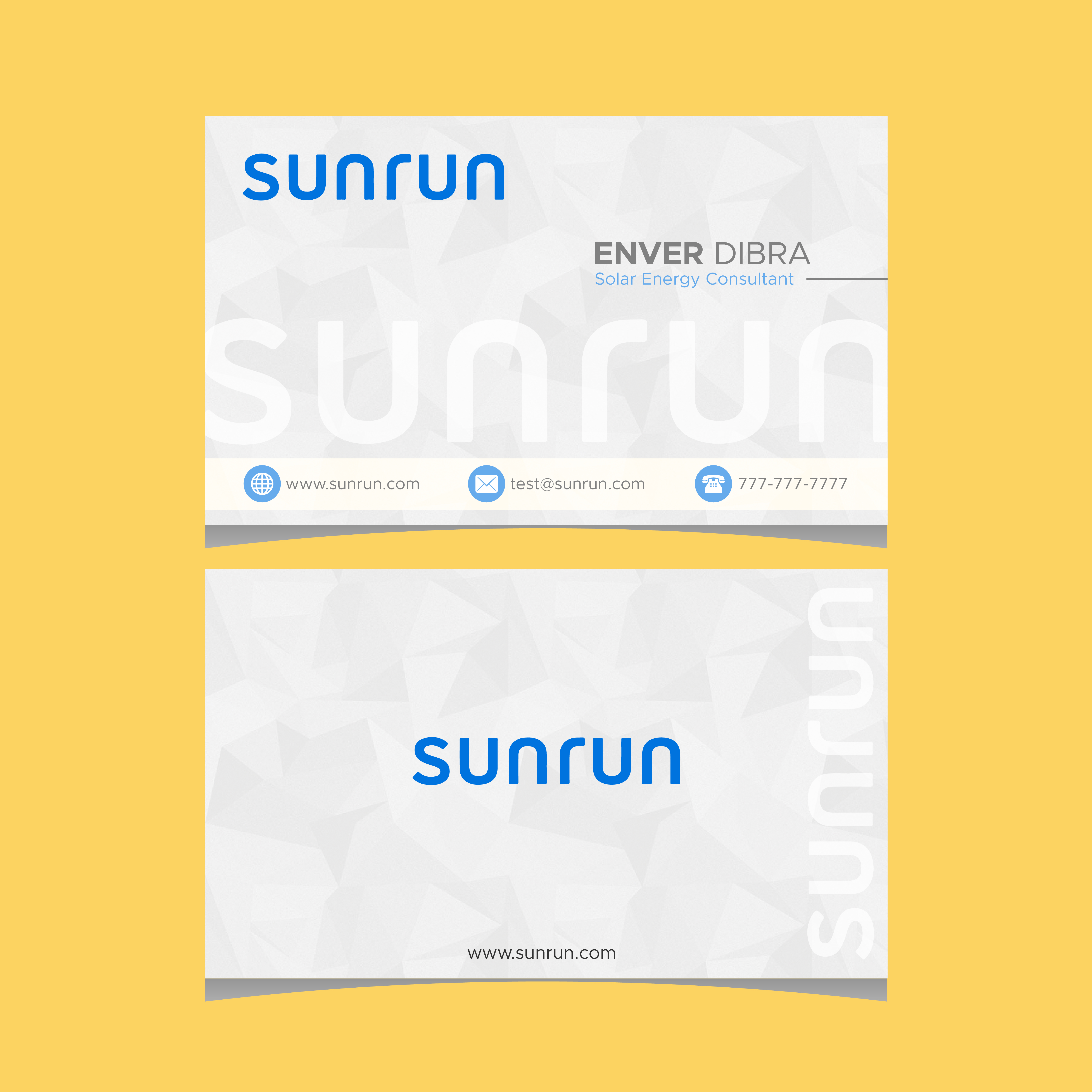 Design de Carte de Visite par pramudya010688 pour Sunrun | Design #30342109