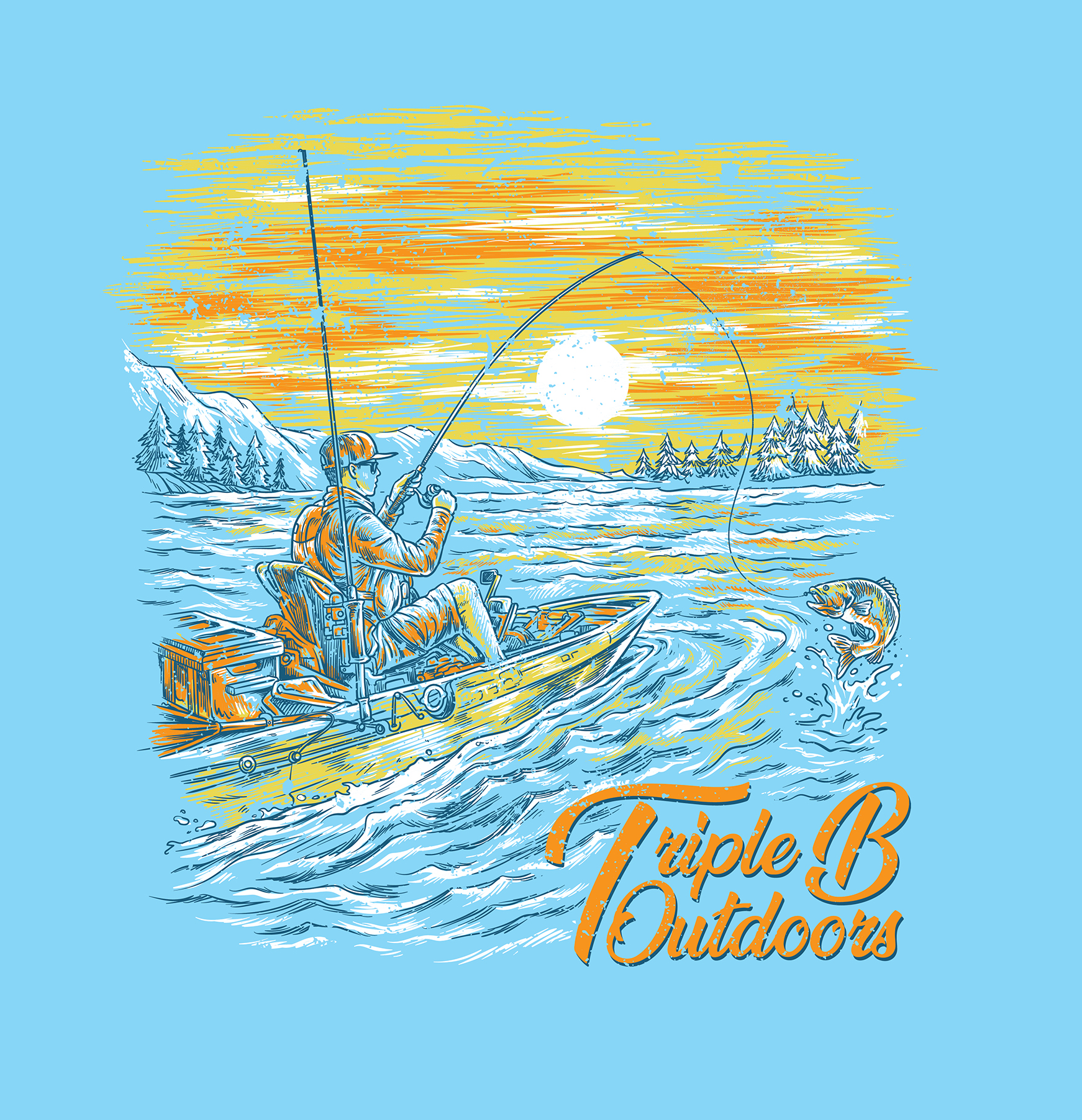 T-shirt Design by SangBlater for Bass, Bucks, And Birds | Design #30497993