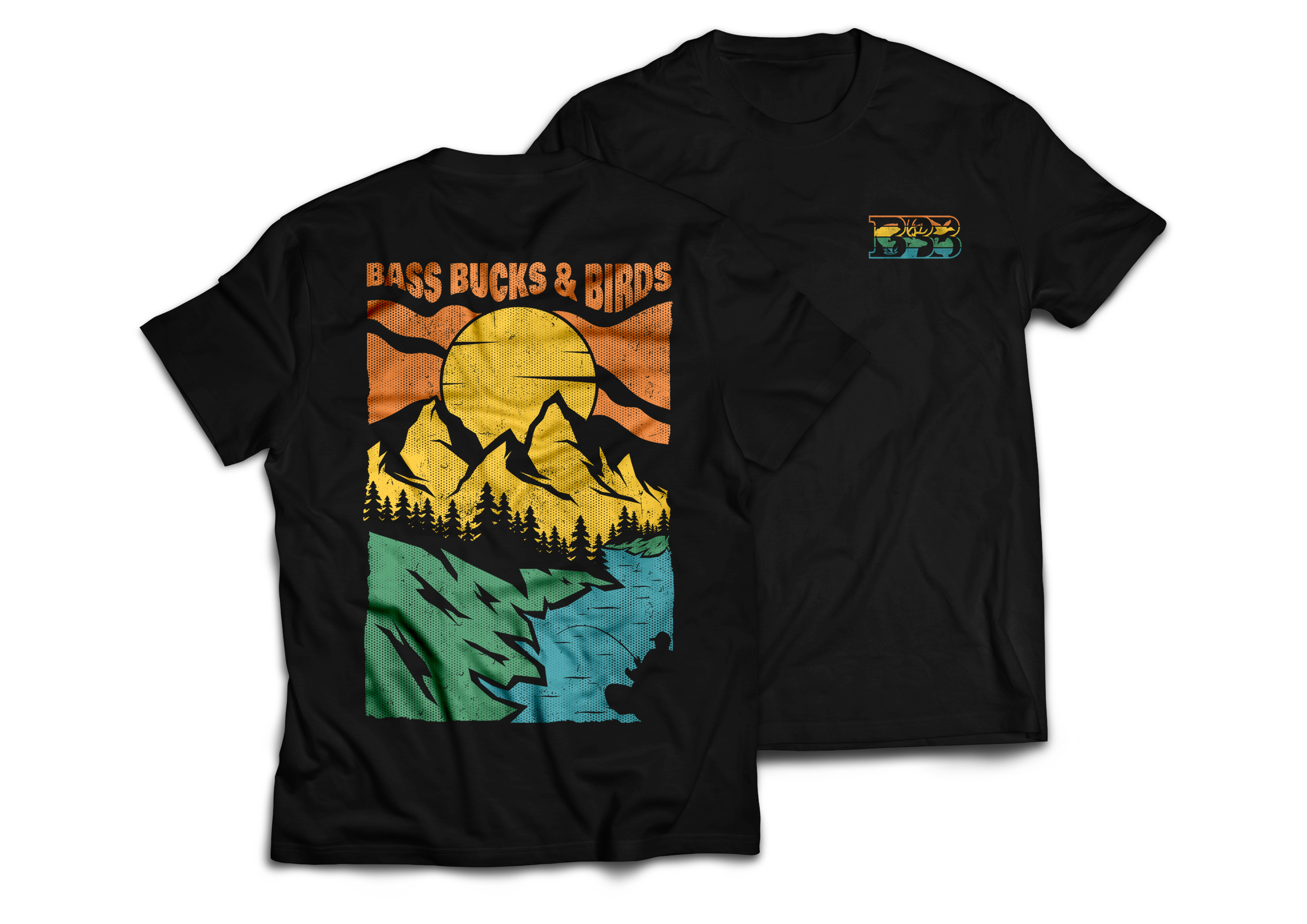 T-shirt Design by DoppelGanger Studio for Bass, Bucks, And Birds | Design #30370861