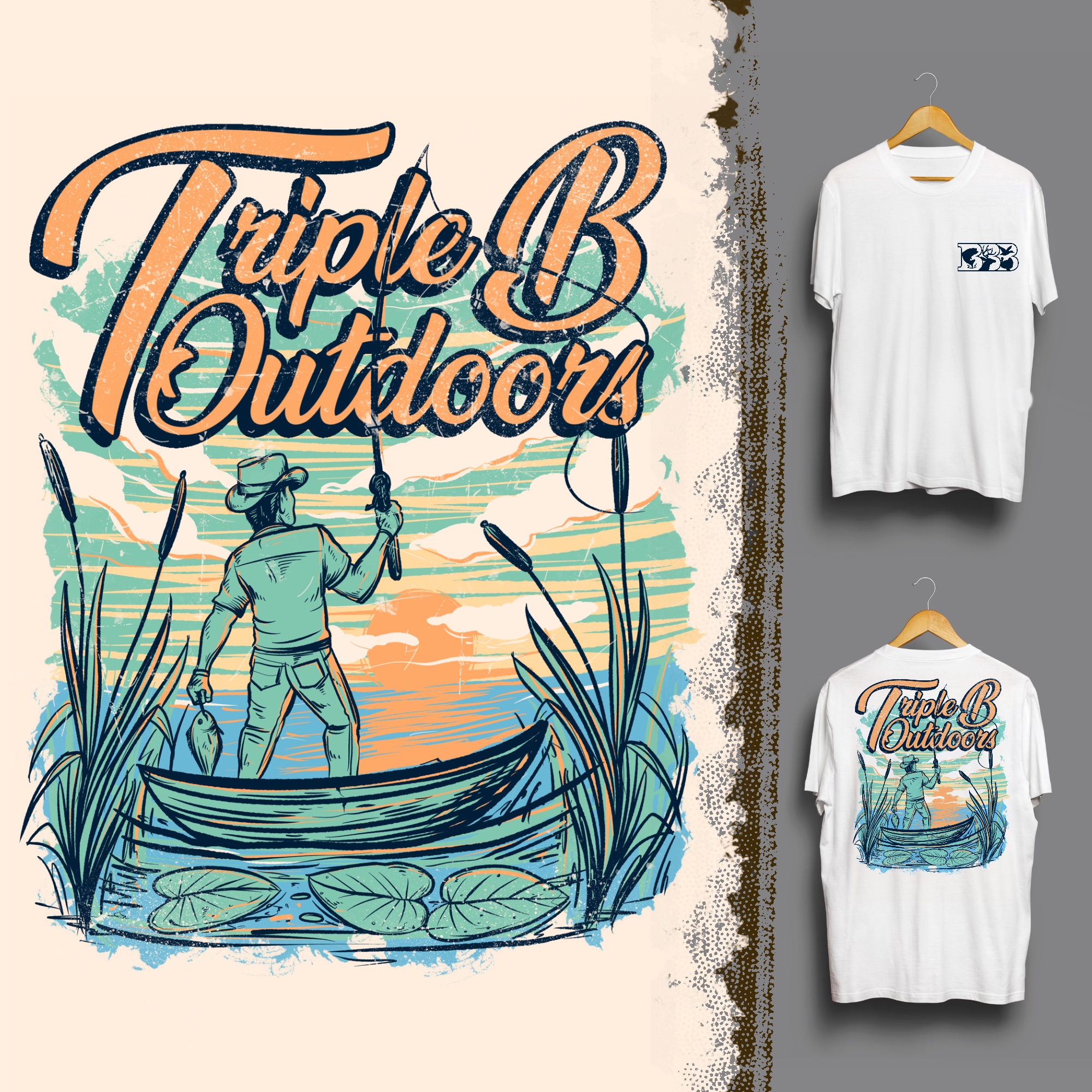 T-shirt Design by Falih A for Bass, Bucks, And Birds | Design #30388537