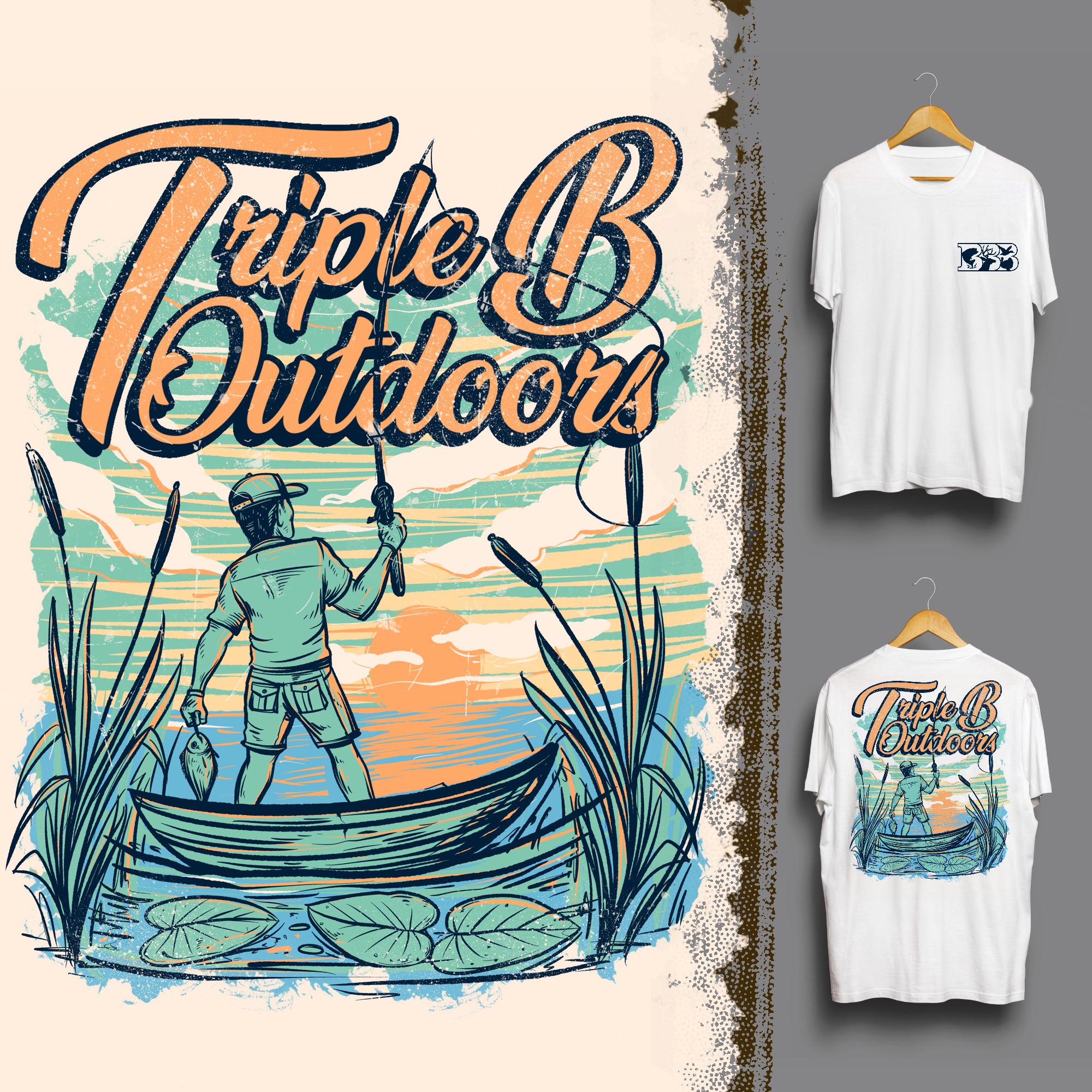 T-shirt Design by Falih A for Bass, Bucks, And Birds | Design #30445207