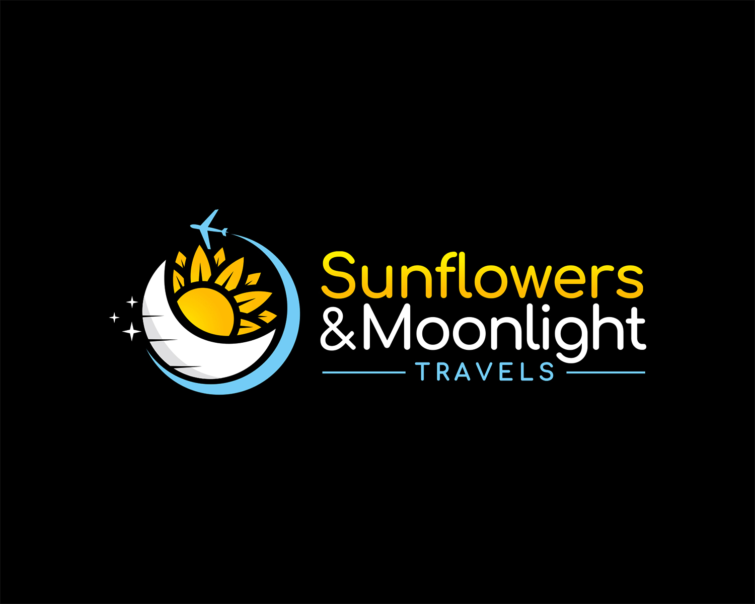 Logo Design by Vishak vasu for Sunflowers and Moonlight Travels | Design #30390057