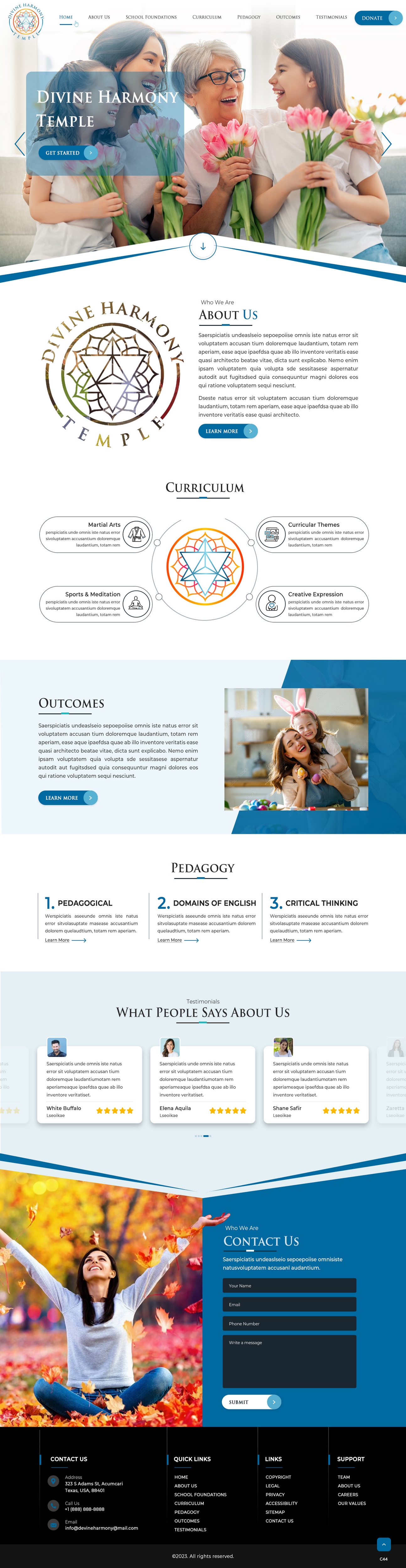 Web Design by pb for Divine Harmony Temple | Design #30392929