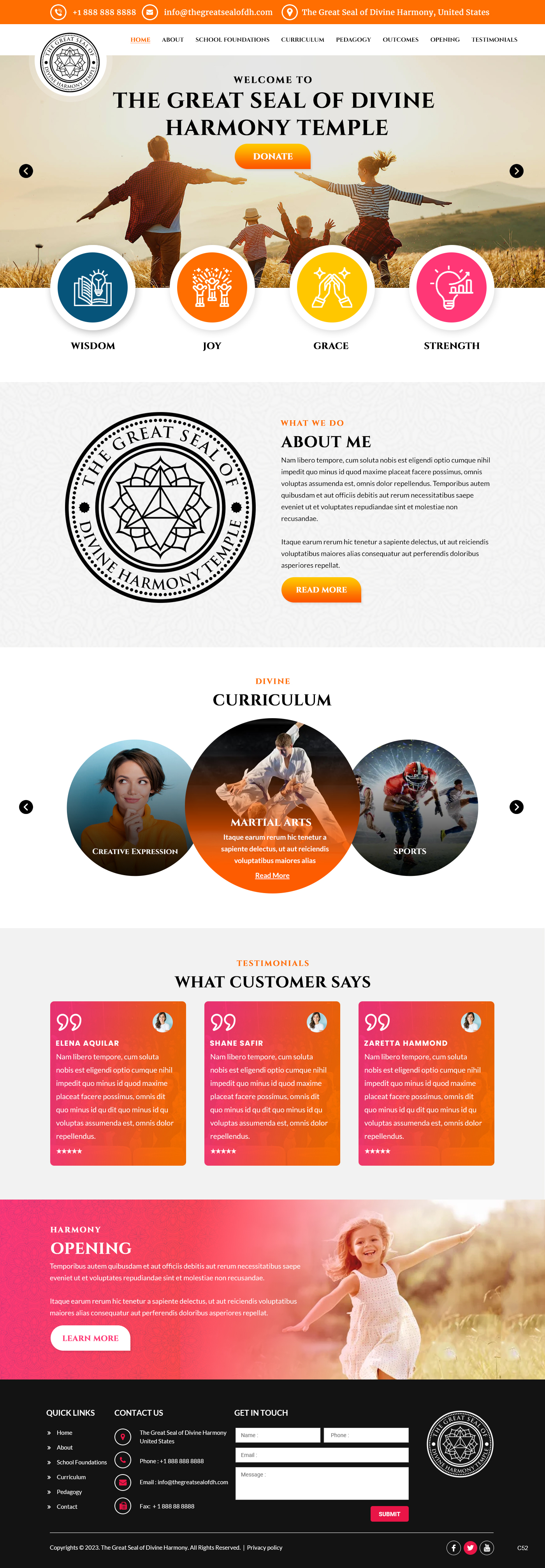 Web Design by pb for Divine Harmony Temple | Design #30398439