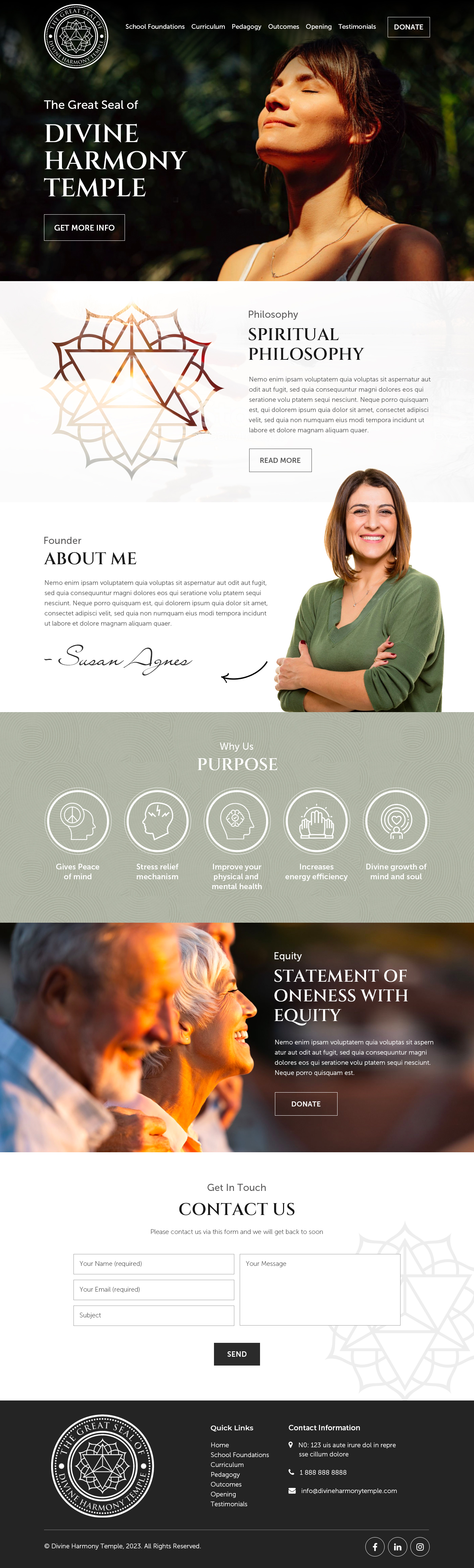 Web Design by Starlyn DS for Divine Harmony Temple | Design #30384860