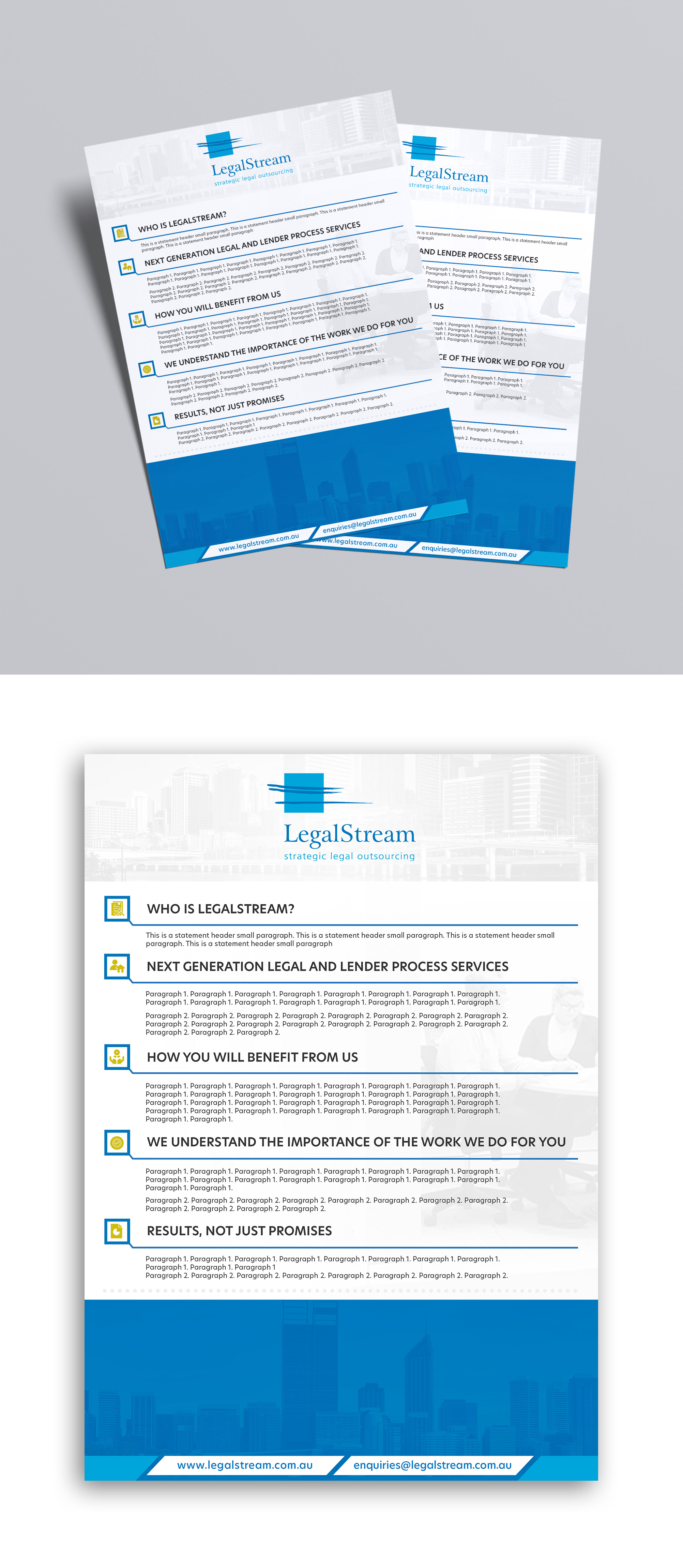 Design de Flyer par debdesign pour LegalStream Australia Pty Ltd | Design #30396225