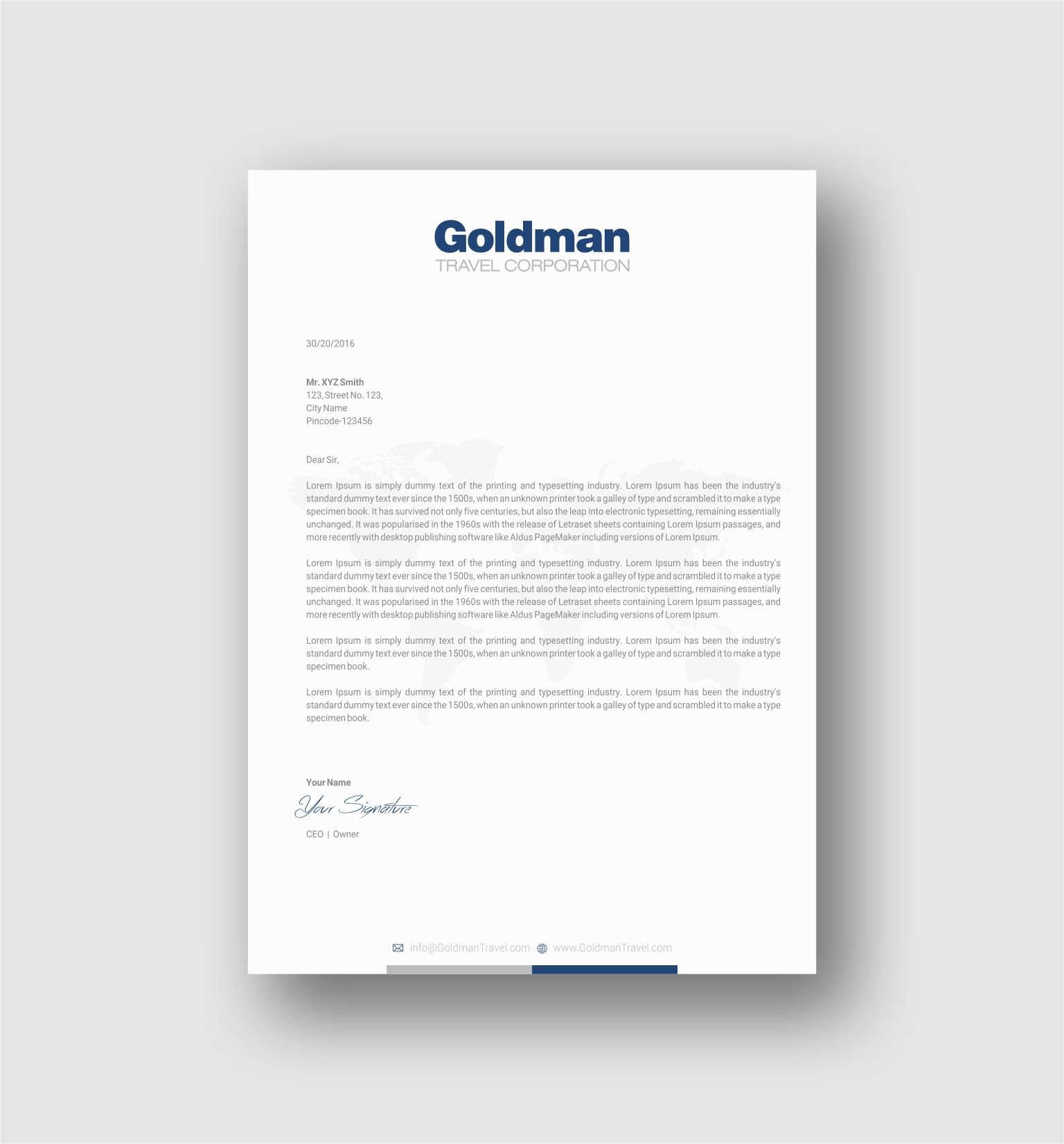 Design de Papeterie par INDIAN_Ashok pour Goldman Travel Corporation | Design #30417904