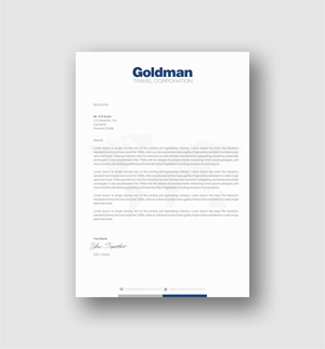 Design de Papeterie par INDIAN_Ashok pour Goldman Travel Corporation | Design : #30417904