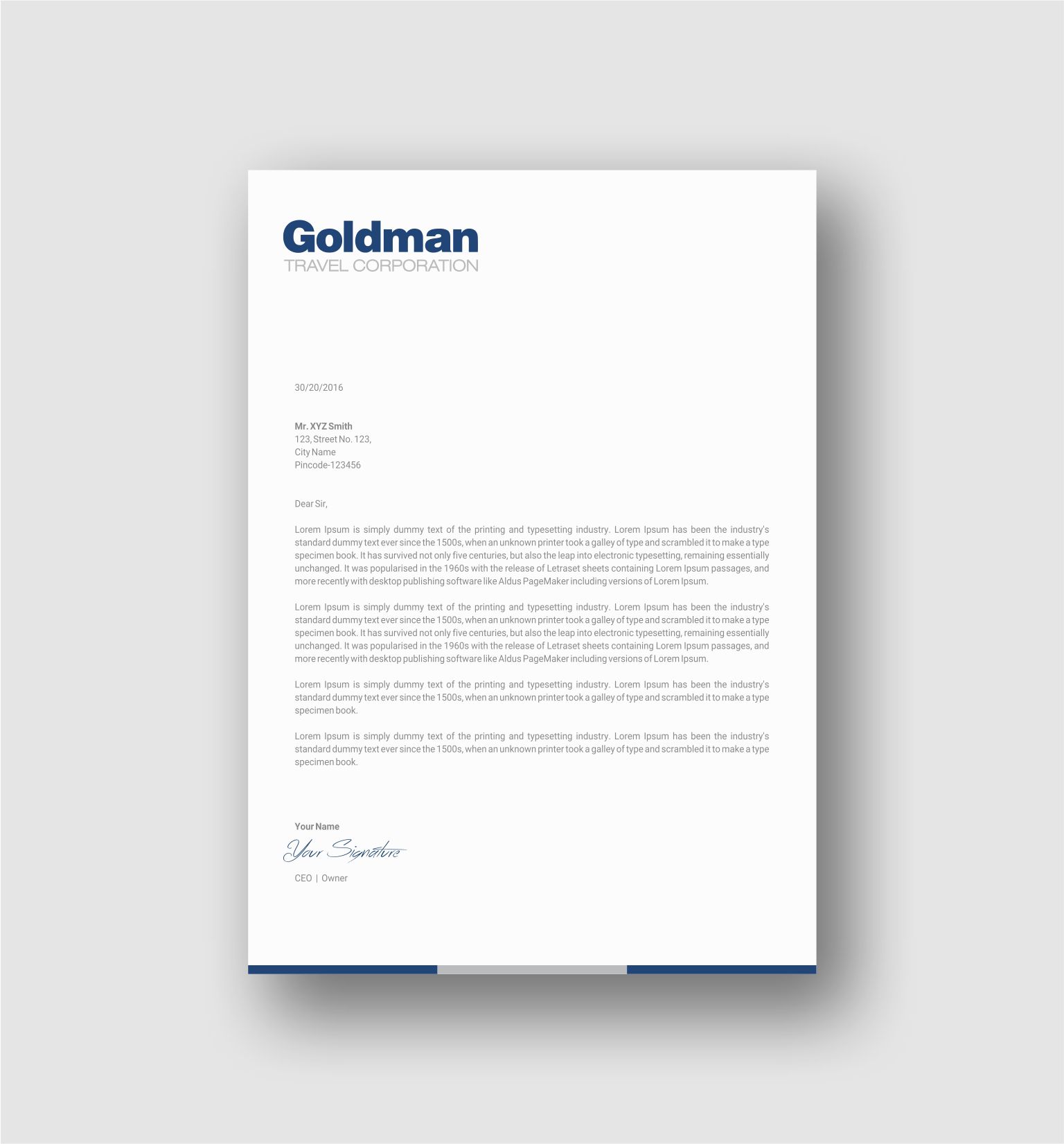 Design de Papeterie par INDIAN_Ashok pour Goldman Travel Corporation | Design #30417910