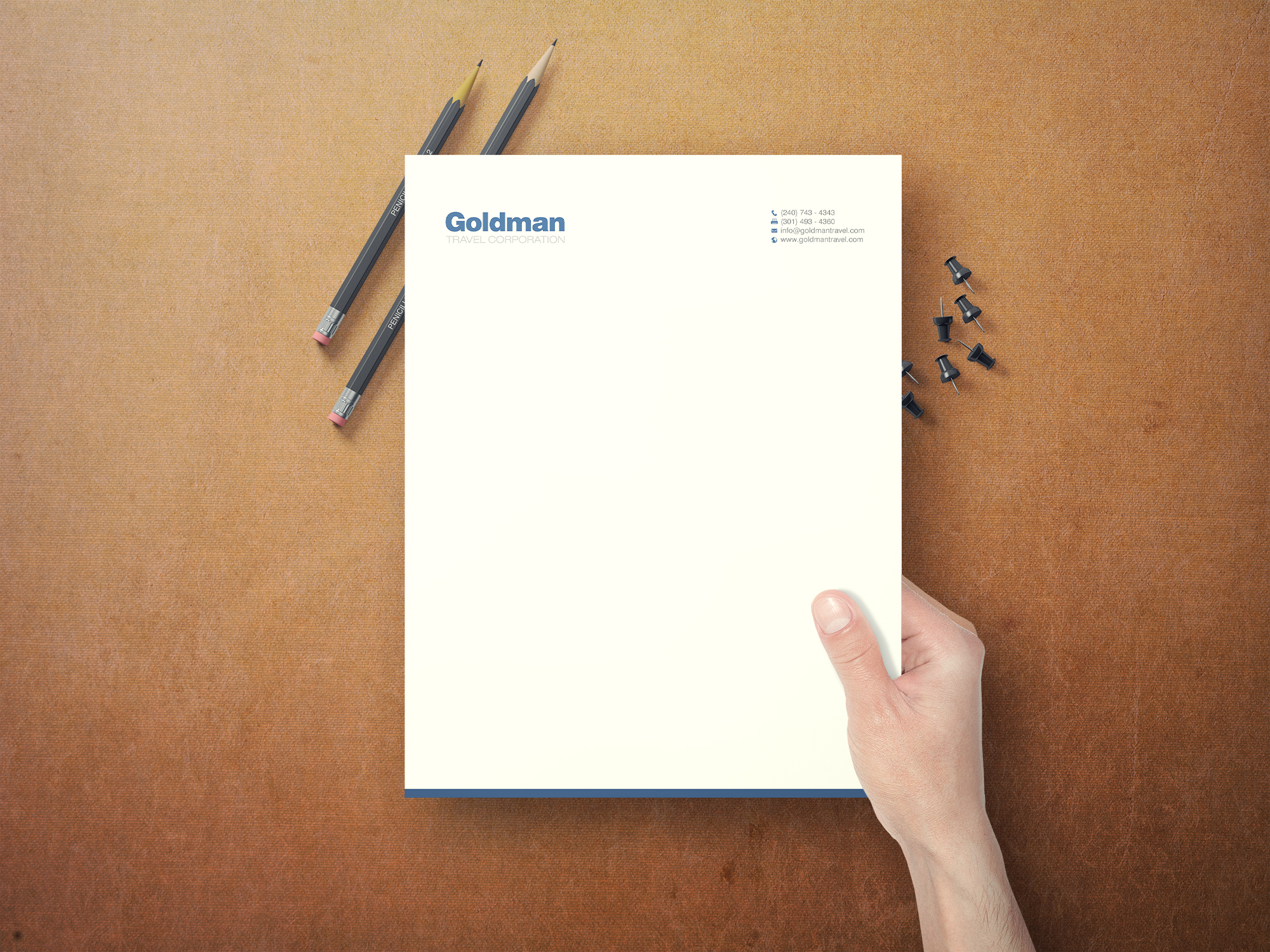 Stationery Design by chandrayaan.creative for Goldman Travel Corporation | Design #30417786