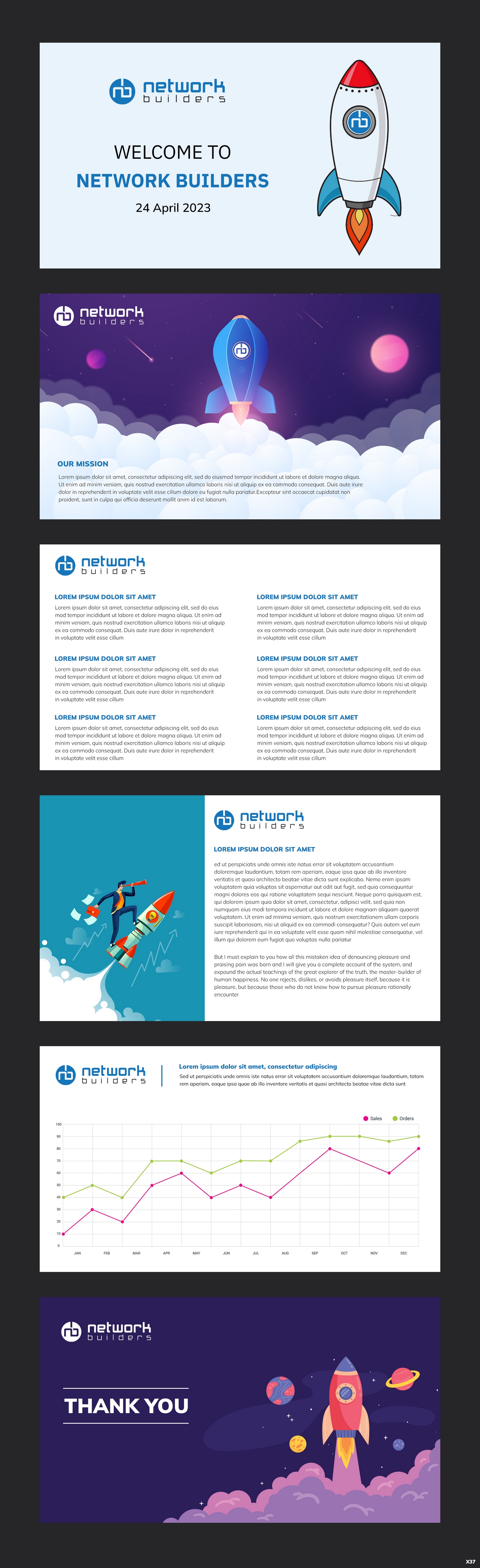 PowerPoint-Design von pb für Network Builders IT | Design #30419182
