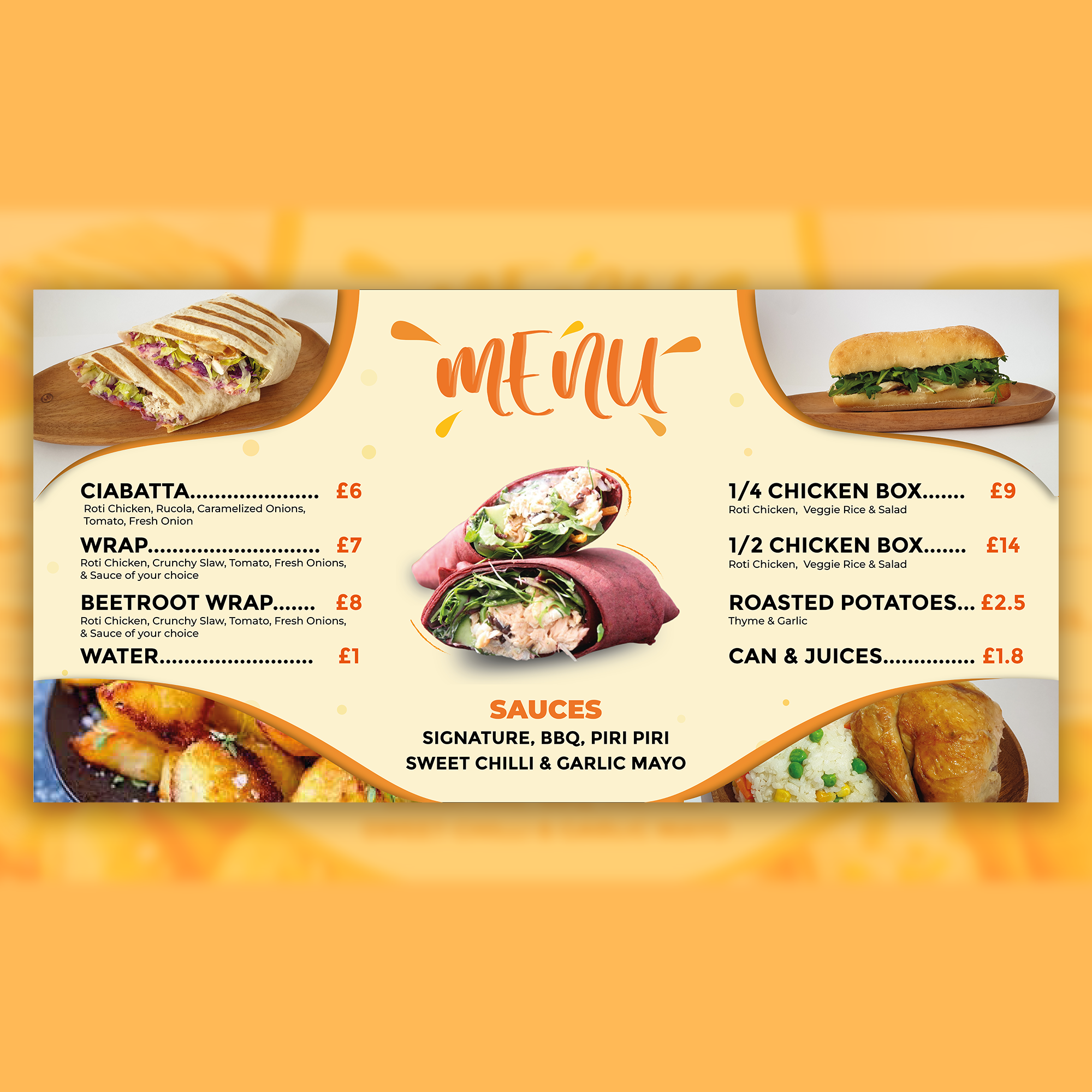 Design de Menu par ARTDOTBUMBA HOUSE OF DESIGN pour ce projet | Design #30422869