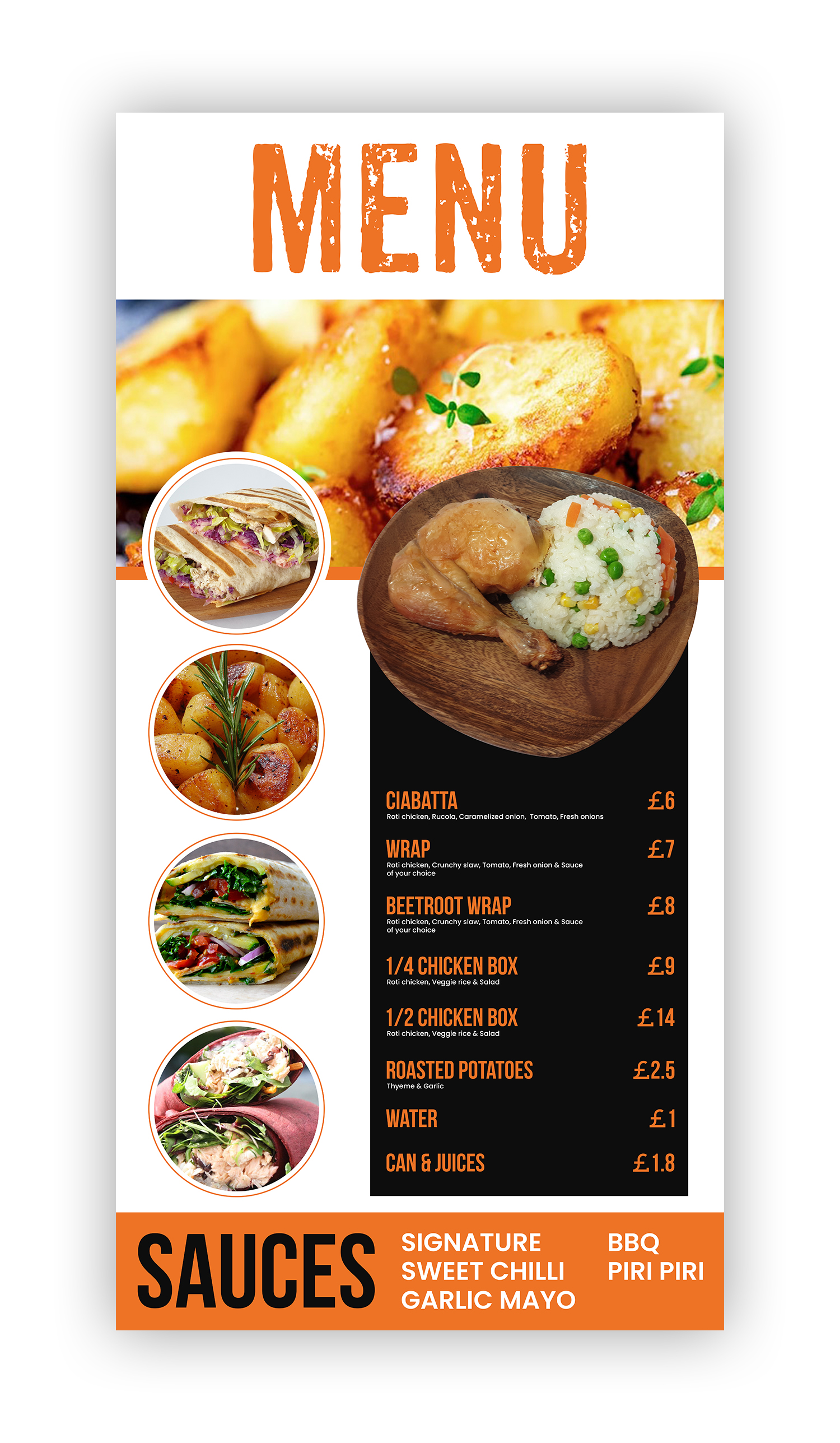 Menu Design by Graphic Storm for this project | Design #30425041