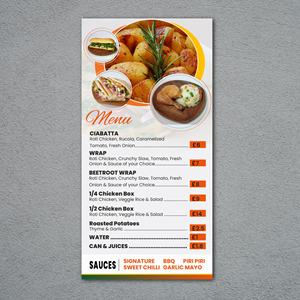 Menu Design by Signpost Designs for this project | Design: #30433257