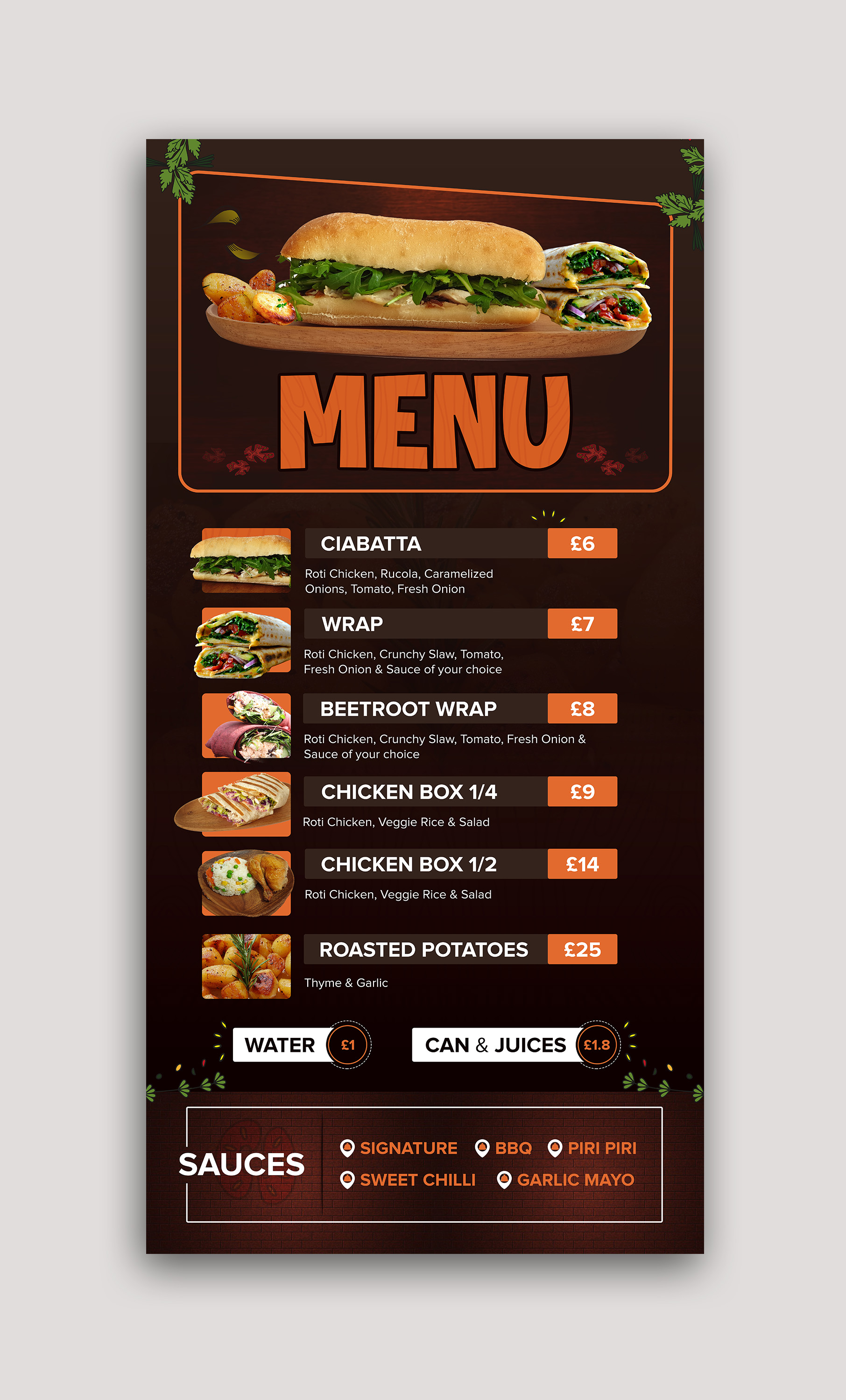 Design de Menu par debdesign pour ce projet | Design #30419850