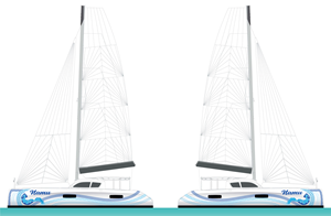 Graphic and hull design for top brand Outremer catamaran
