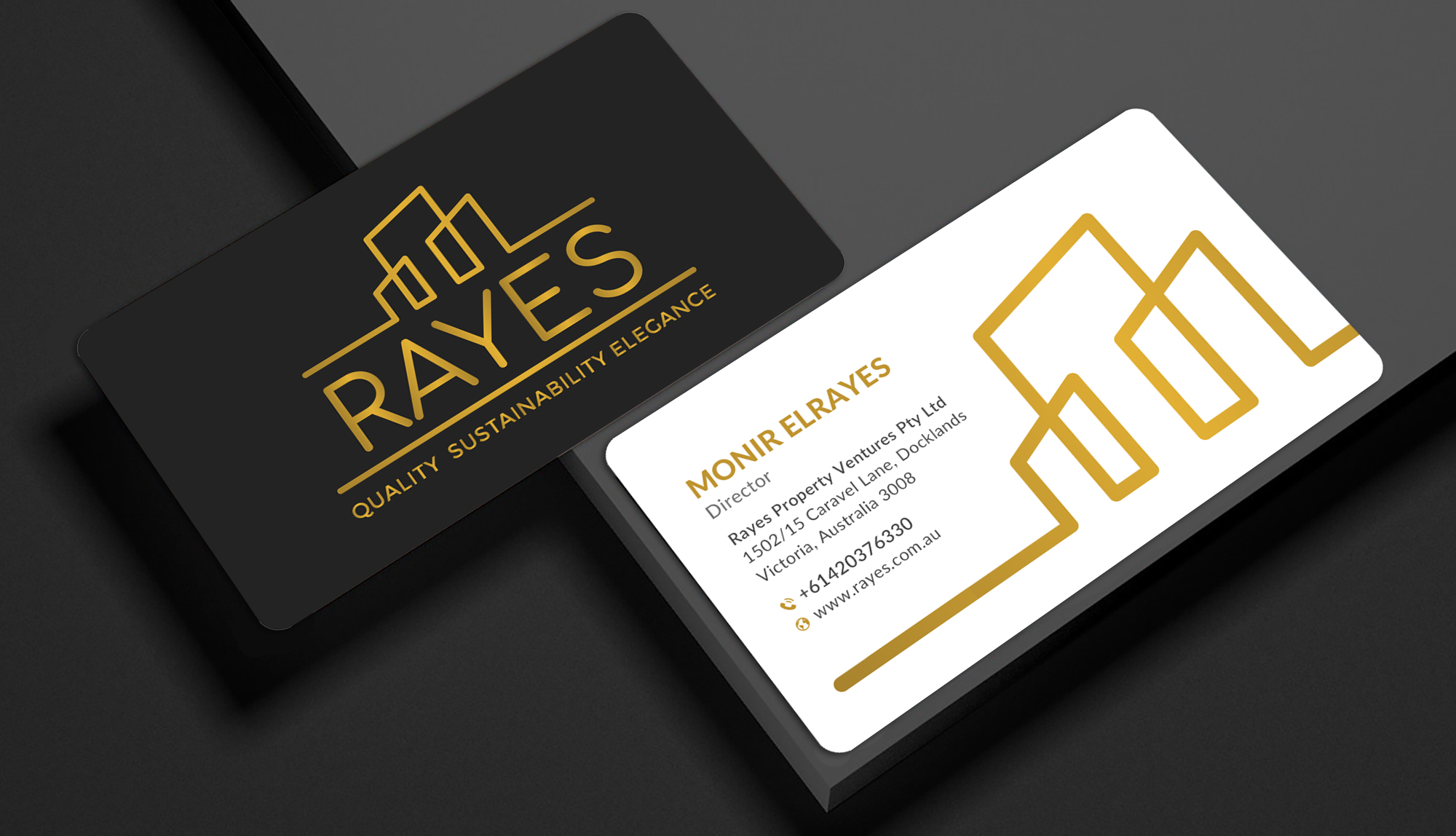 Design de Carte de Visite par Sun Moon Graphic Designer pour Rayes Pty Ltd | Design #30432631