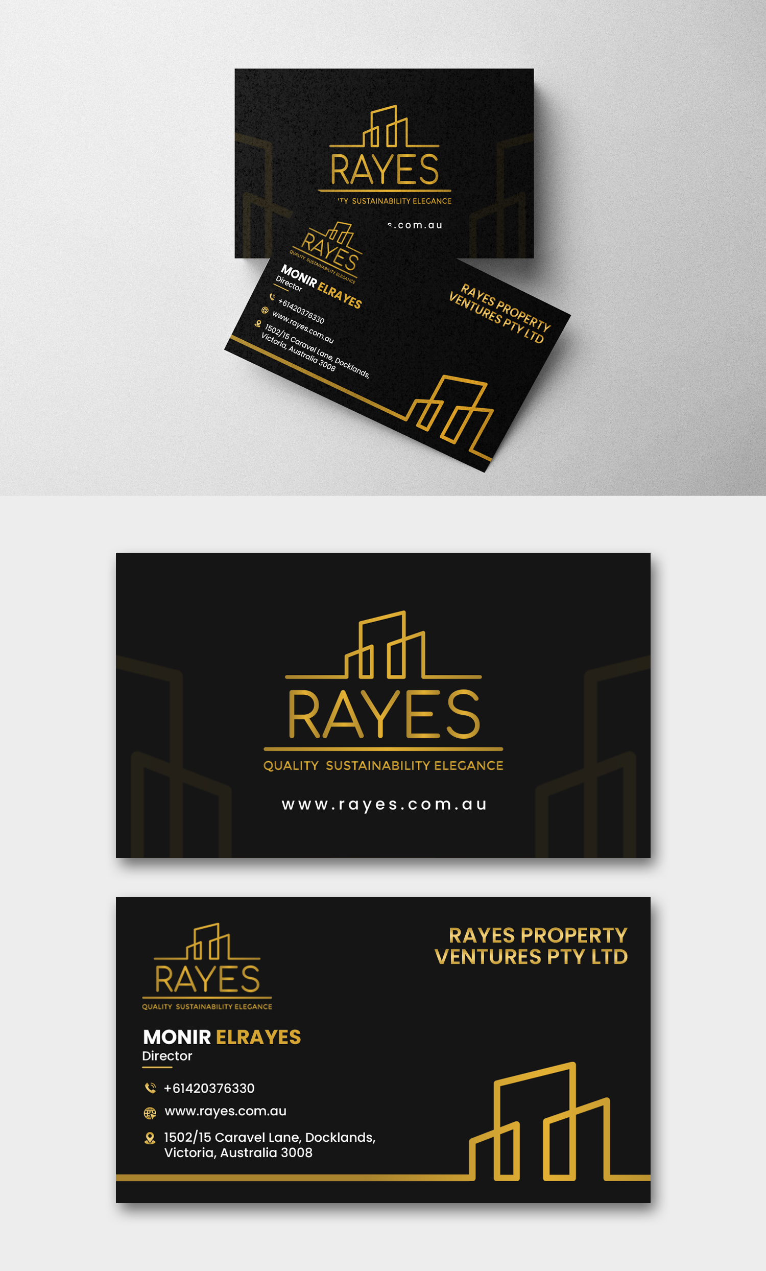 Design de Carte de Visite par debdesign pour Rayes Pty Ltd | Design #30433071