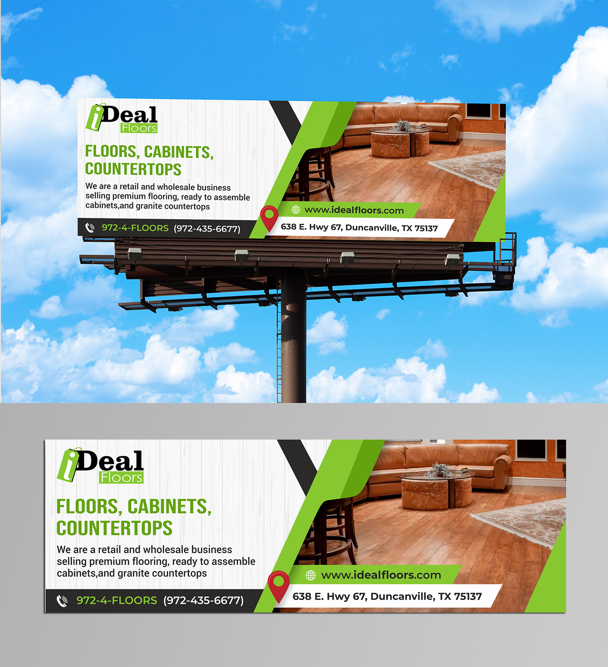 Diseño de Cartelera por KreativeMadz para Ideal Floors | Diseño #30445997