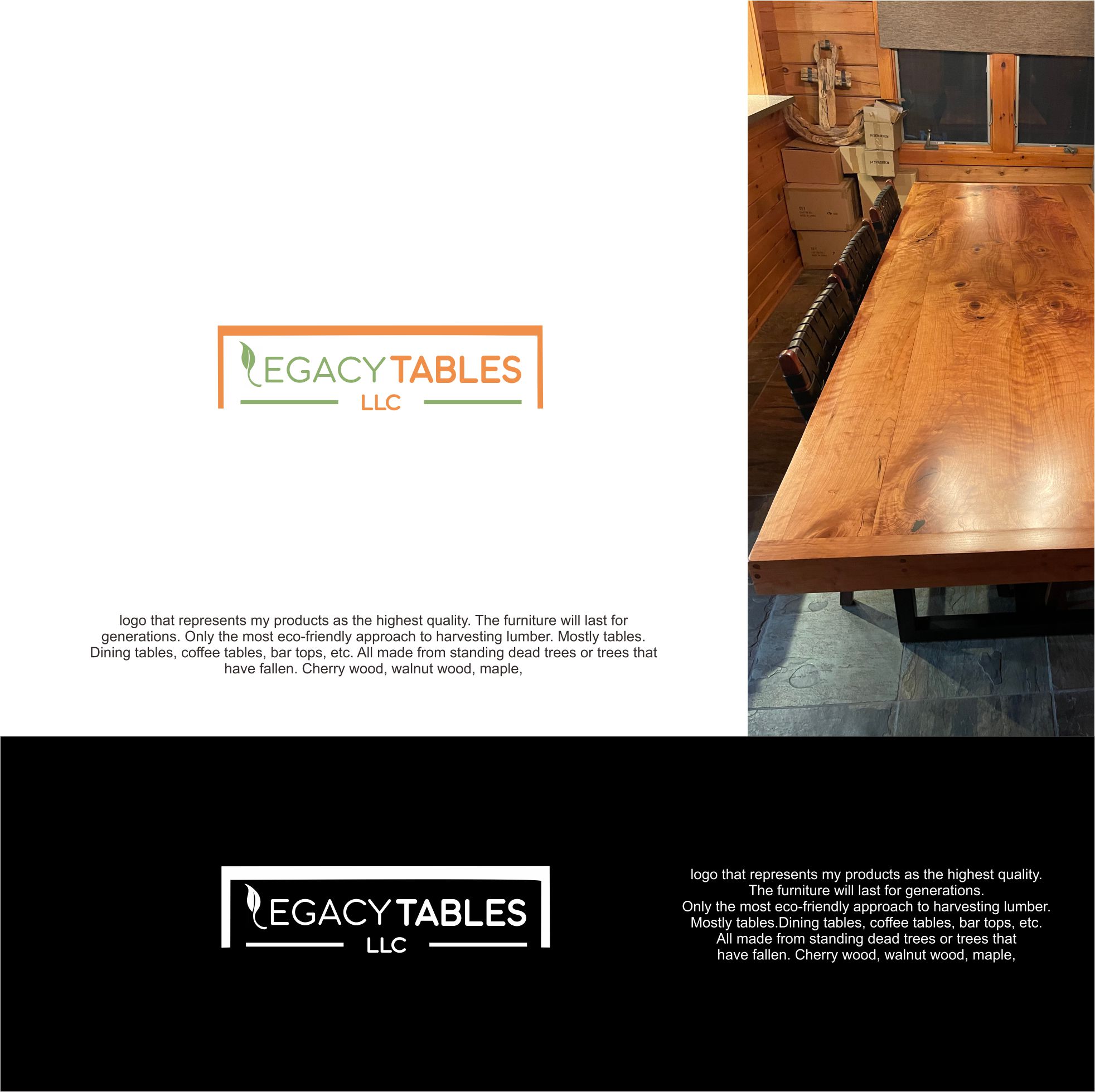 Logo Design by de2hnce2p for Legacy Tables, LLC | Design #30475617