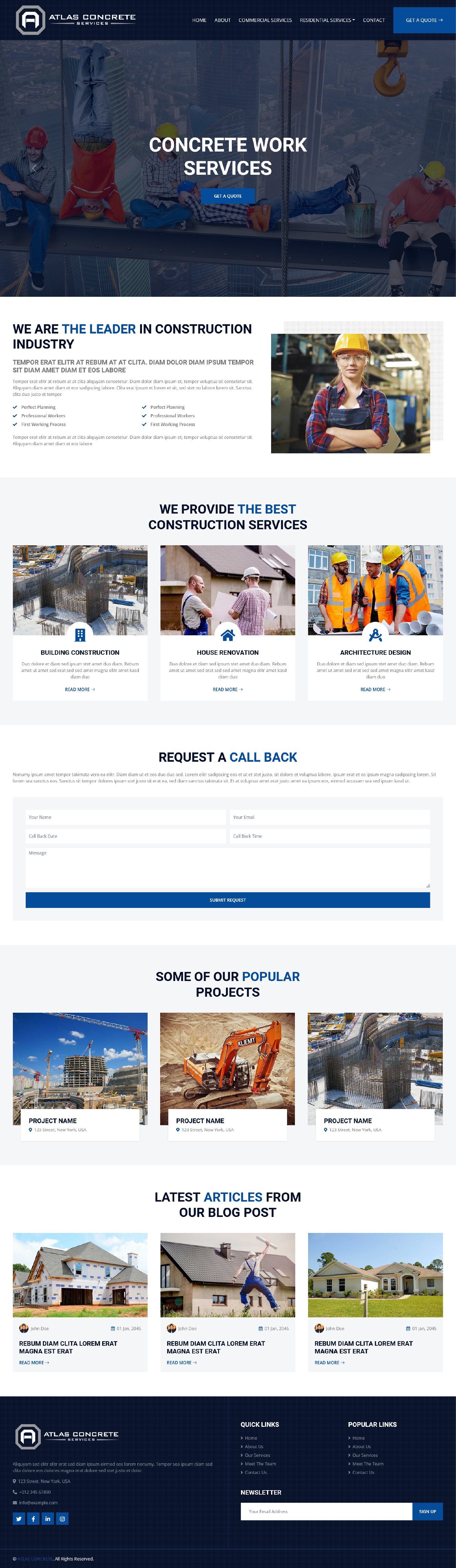Web Design par wolf pour Atlas Construction | Design #30467778