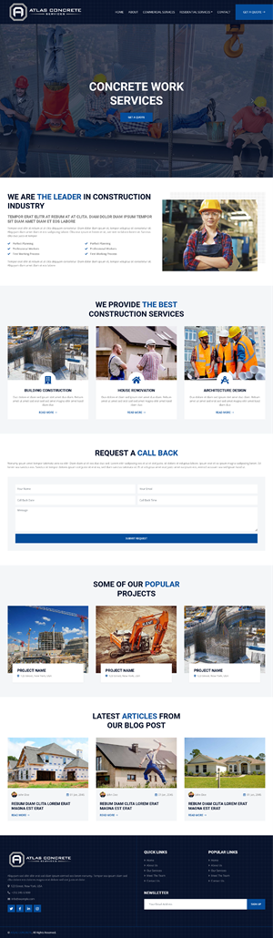 Web Design par wolf pour Atlas Construction | Design : #30467778
