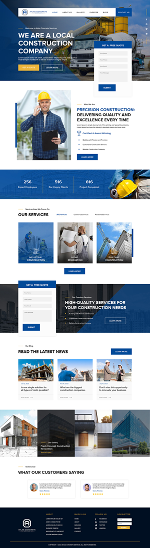 Web Design par creative.bugs pour Atlas Construction | Design : #30458941