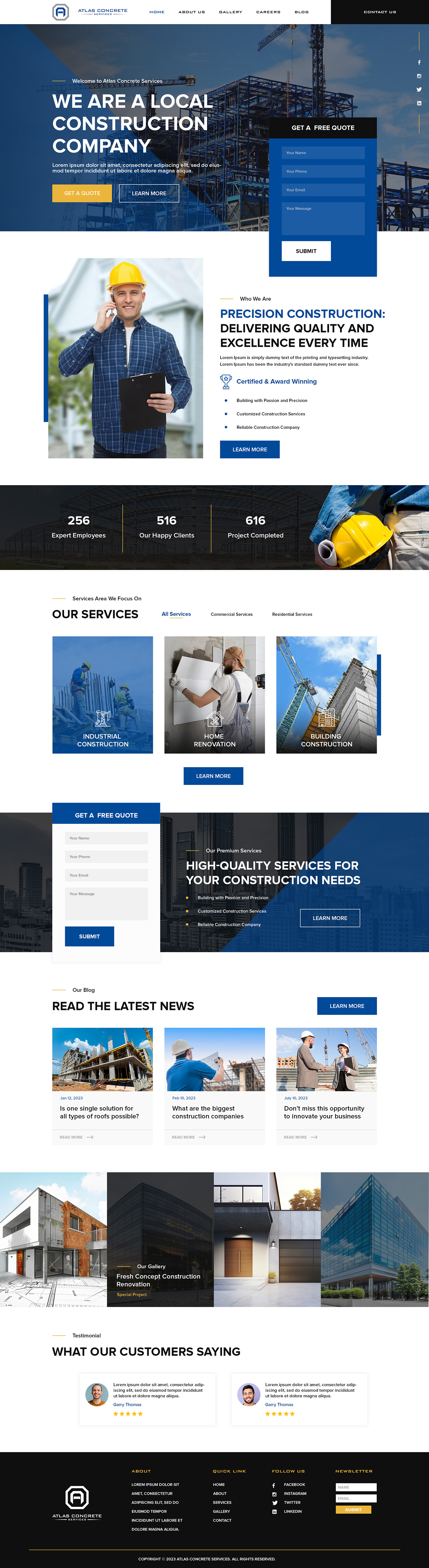 Diseño Web por creative.bugs para Atlas Construction | Diseño #30458942
