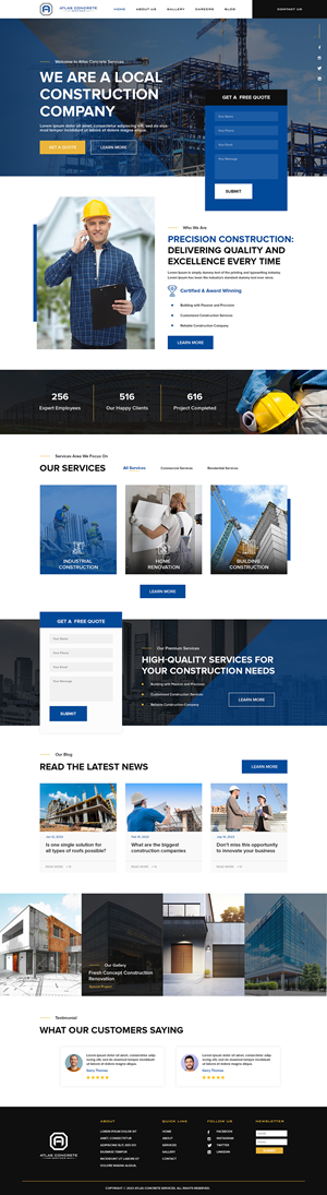 Web Design par creative.bugs pour Atlas Construction | Design : #30458942