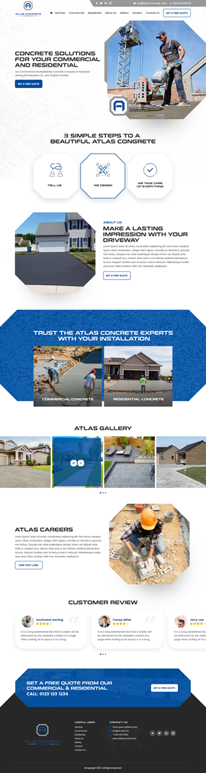 Web-Design von nzdesigners für Atlas Construction | Design #30483094