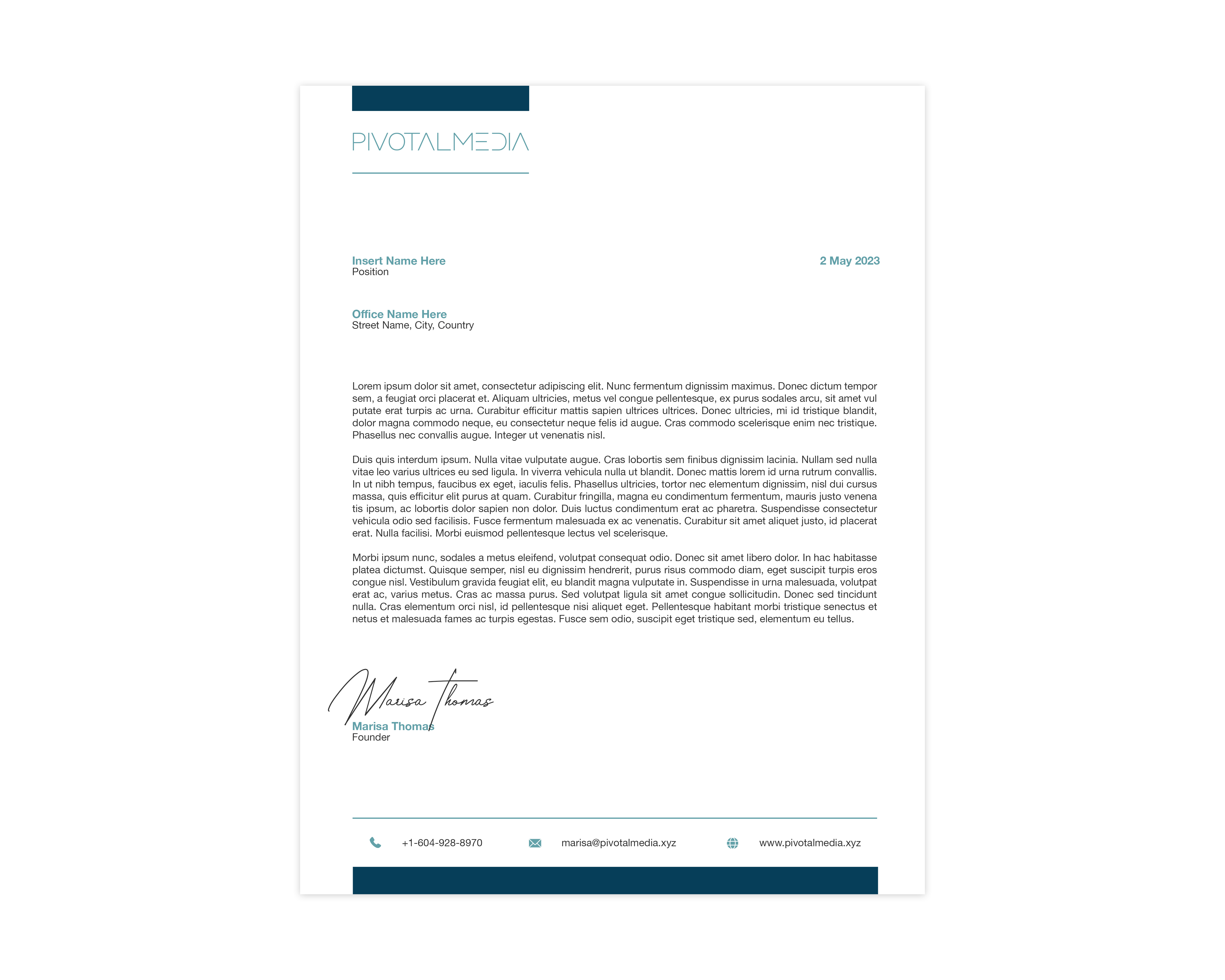 Letterhead Design by Luniere Designs for this project | Design #30457919