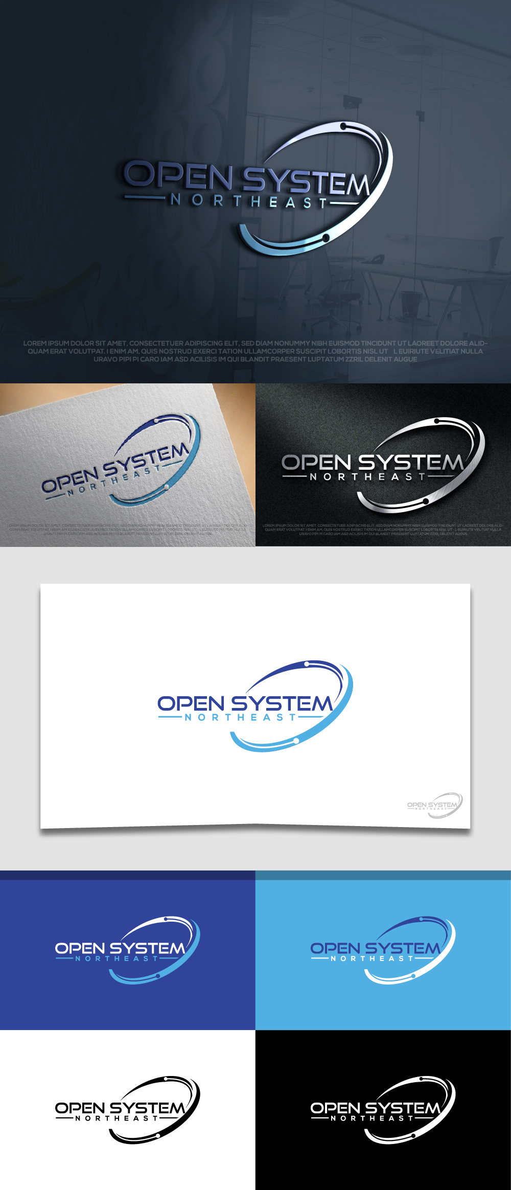 Logo Design by AlphabetZero.co.uk for Open Systems Northeast, Inc. | Design #30490323