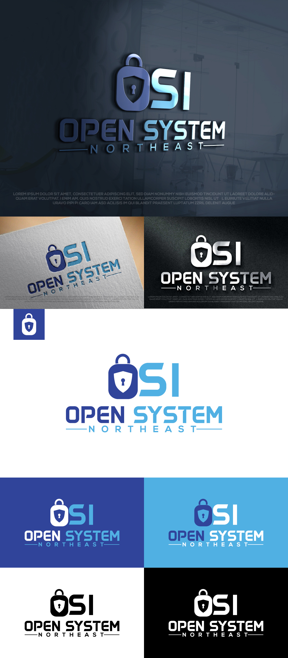 Logo Design by AlphabetZero.co.uk for Open Systems Northeast, Inc. | Design #30490324
