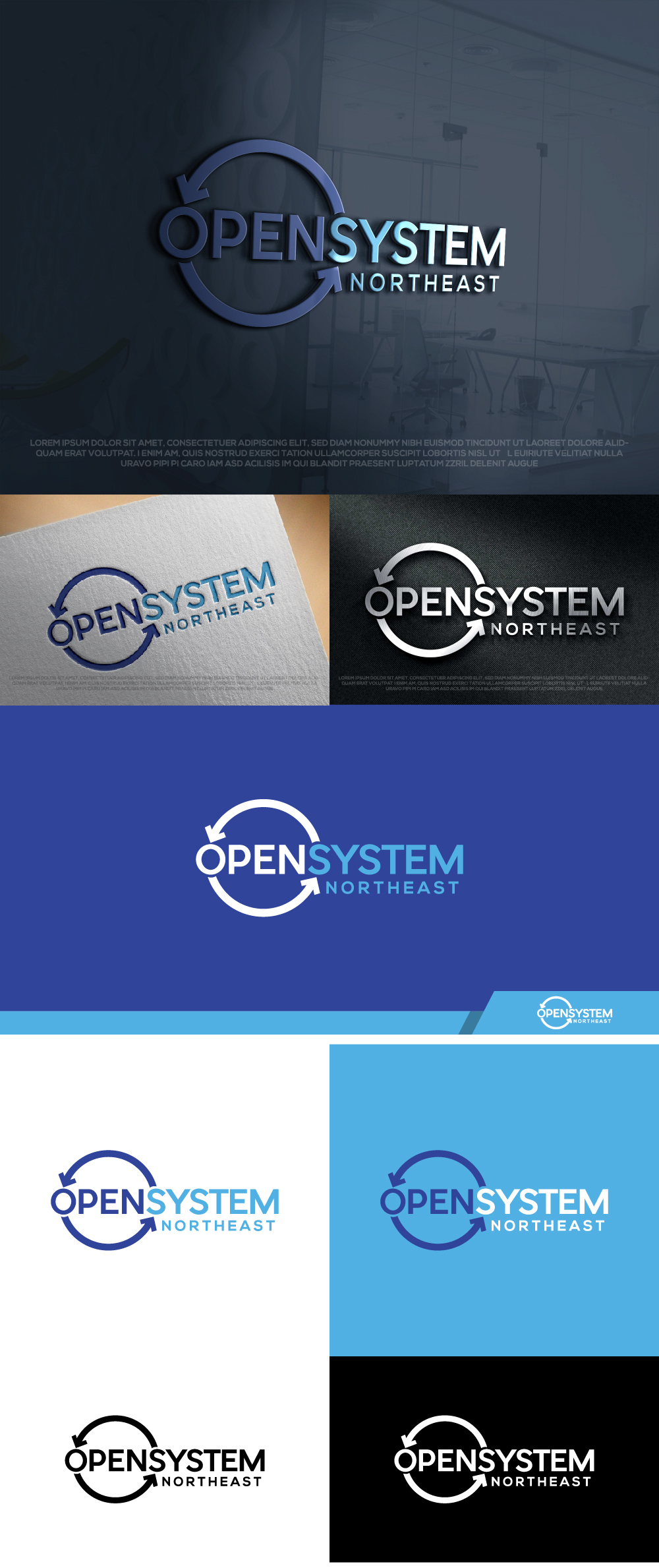 Logo Design by AlphabetZero.co.uk for Open Systems Northeast, Inc. | Design #30490326