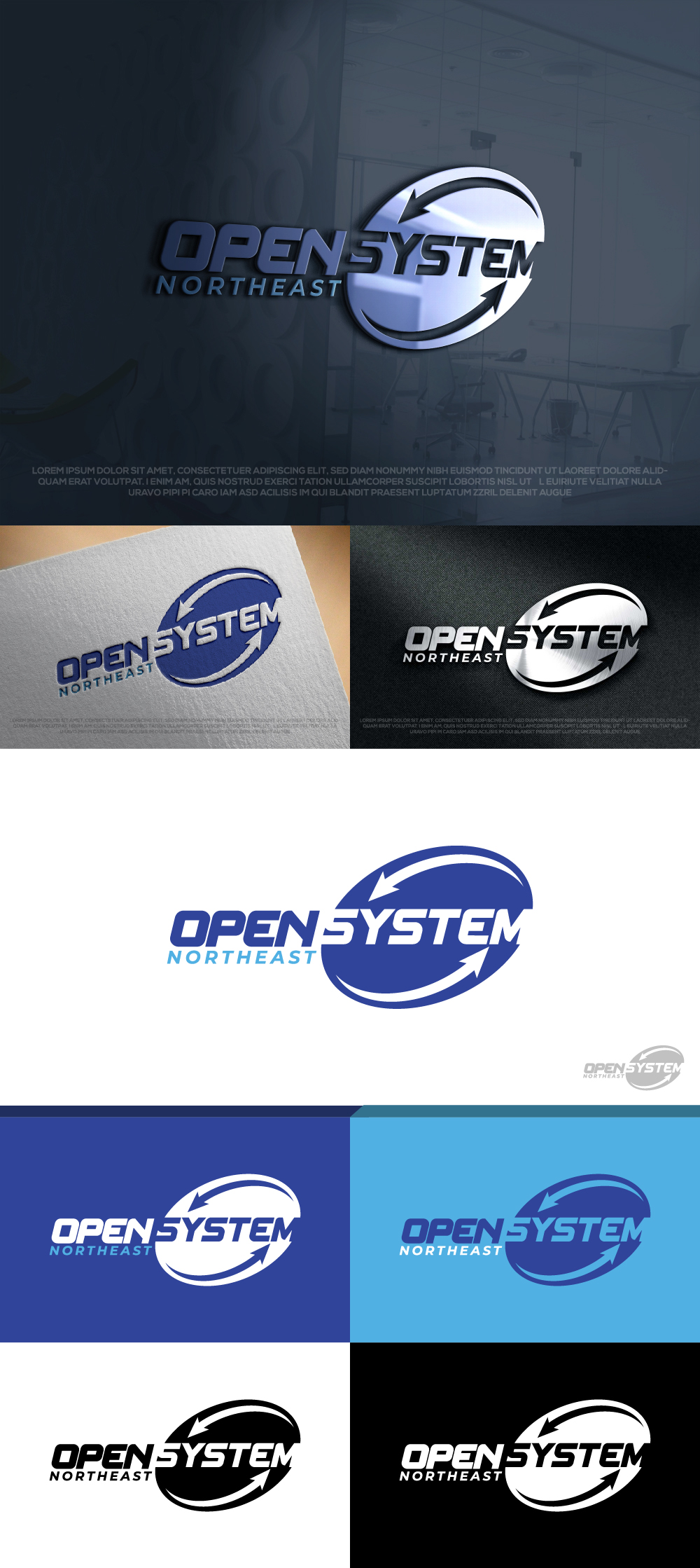 Logo Design by AlphabetZero.co.uk for Open Systems Northeast, Inc. | Design #30490327