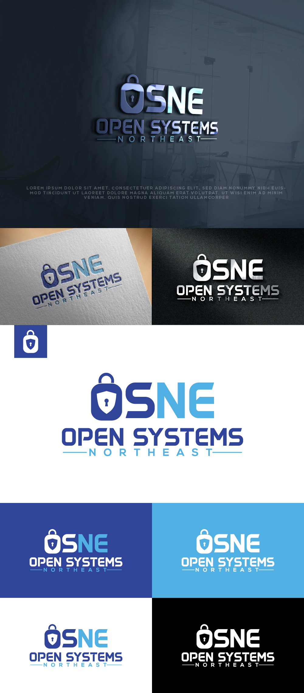 Logo Design by AlphabetZero.co.uk for Open Systems Northeast, Inc. | Design #30491689