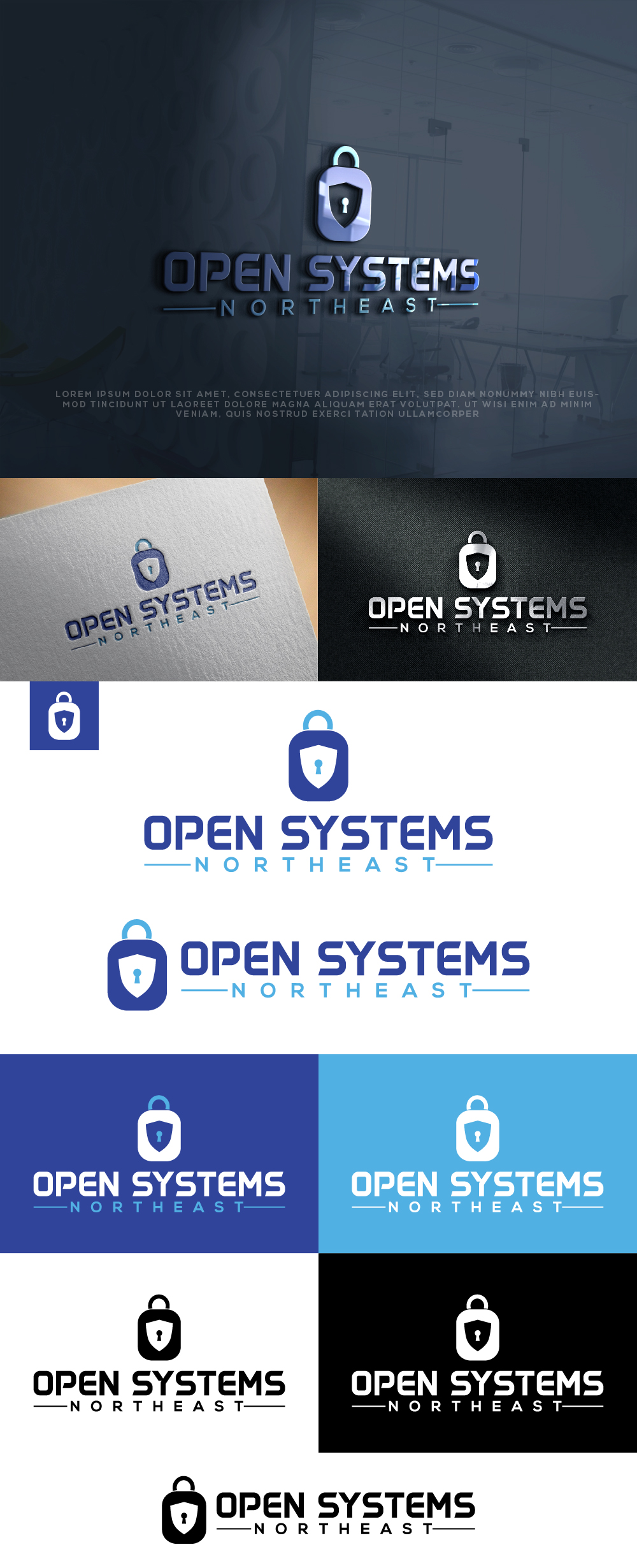 Logo Design by AlphabetZero.co.uk for Open Systems Northeast, Inc. | Design #30491699