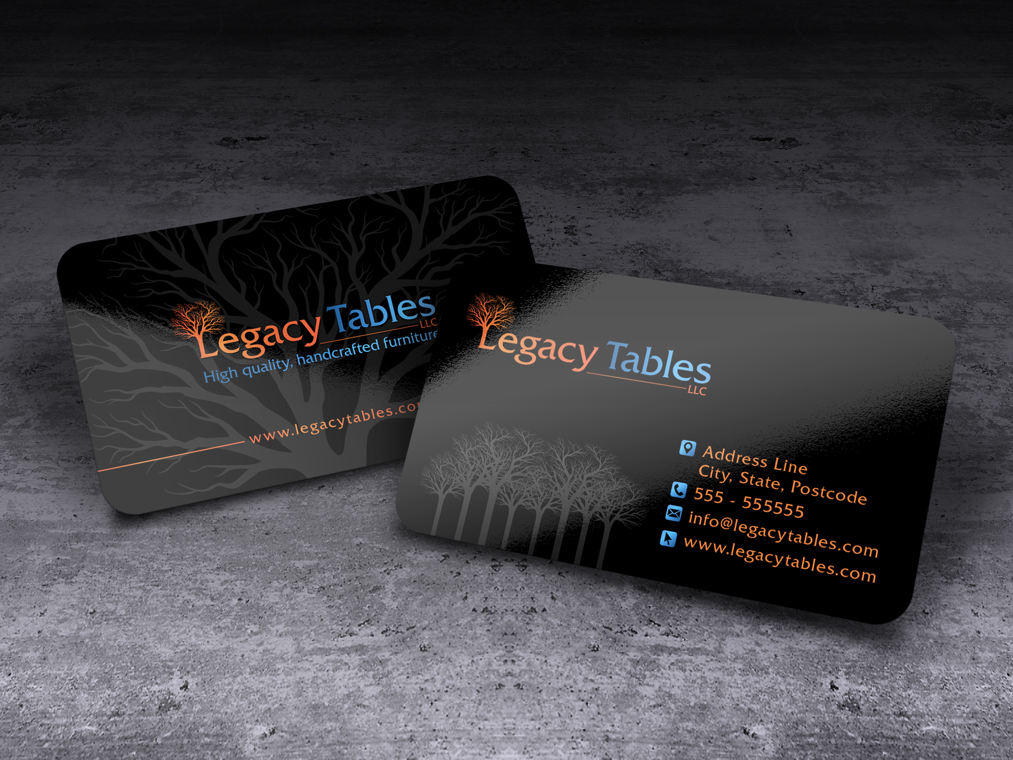 Design de Carte de Visite par ACK Design pour Legacy Tables, LLC | Design : #30498865