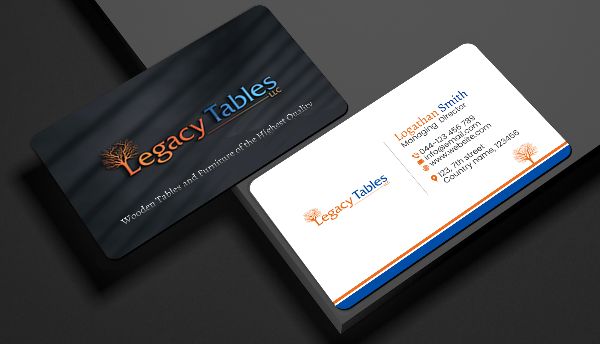 Business Card Design by Creations Box 2015 for Legacy Tables, LLC | Design #30482919